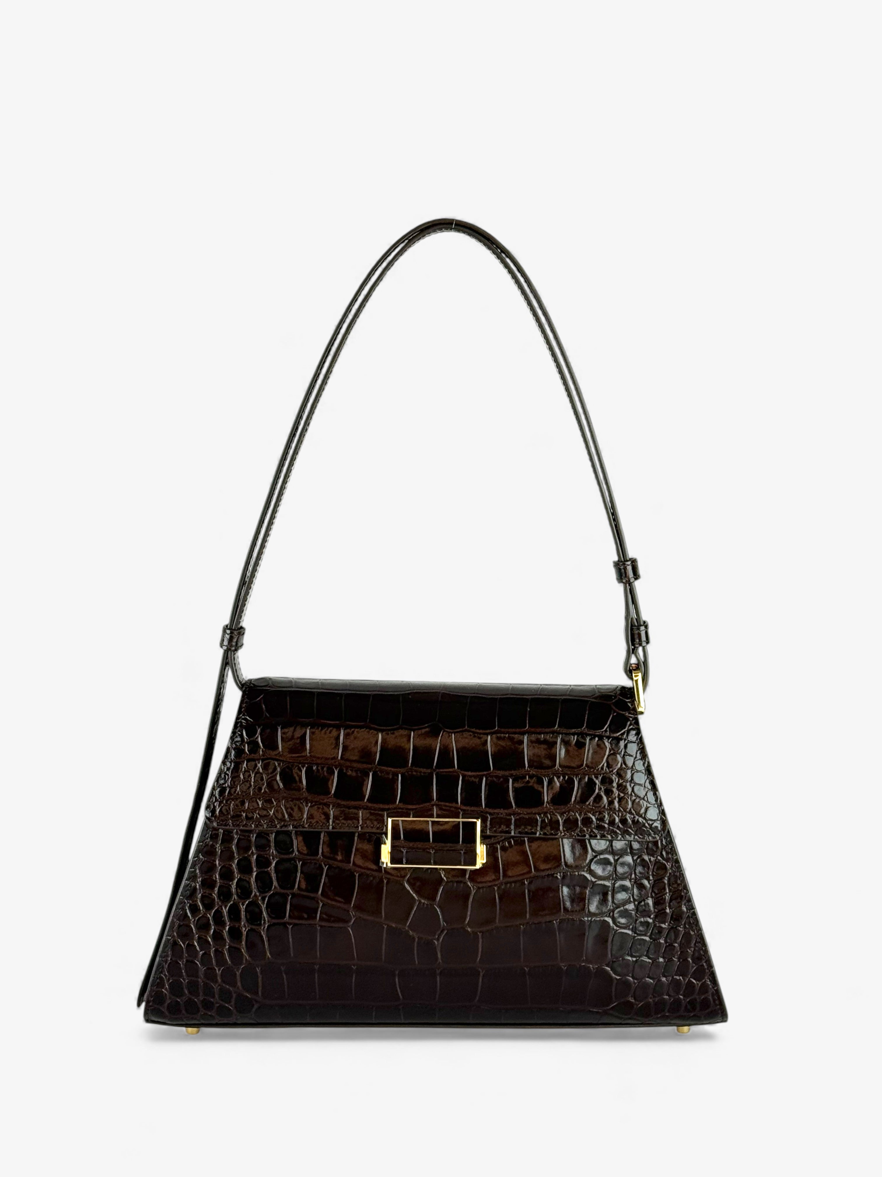 Ambra Croco Brown Bag