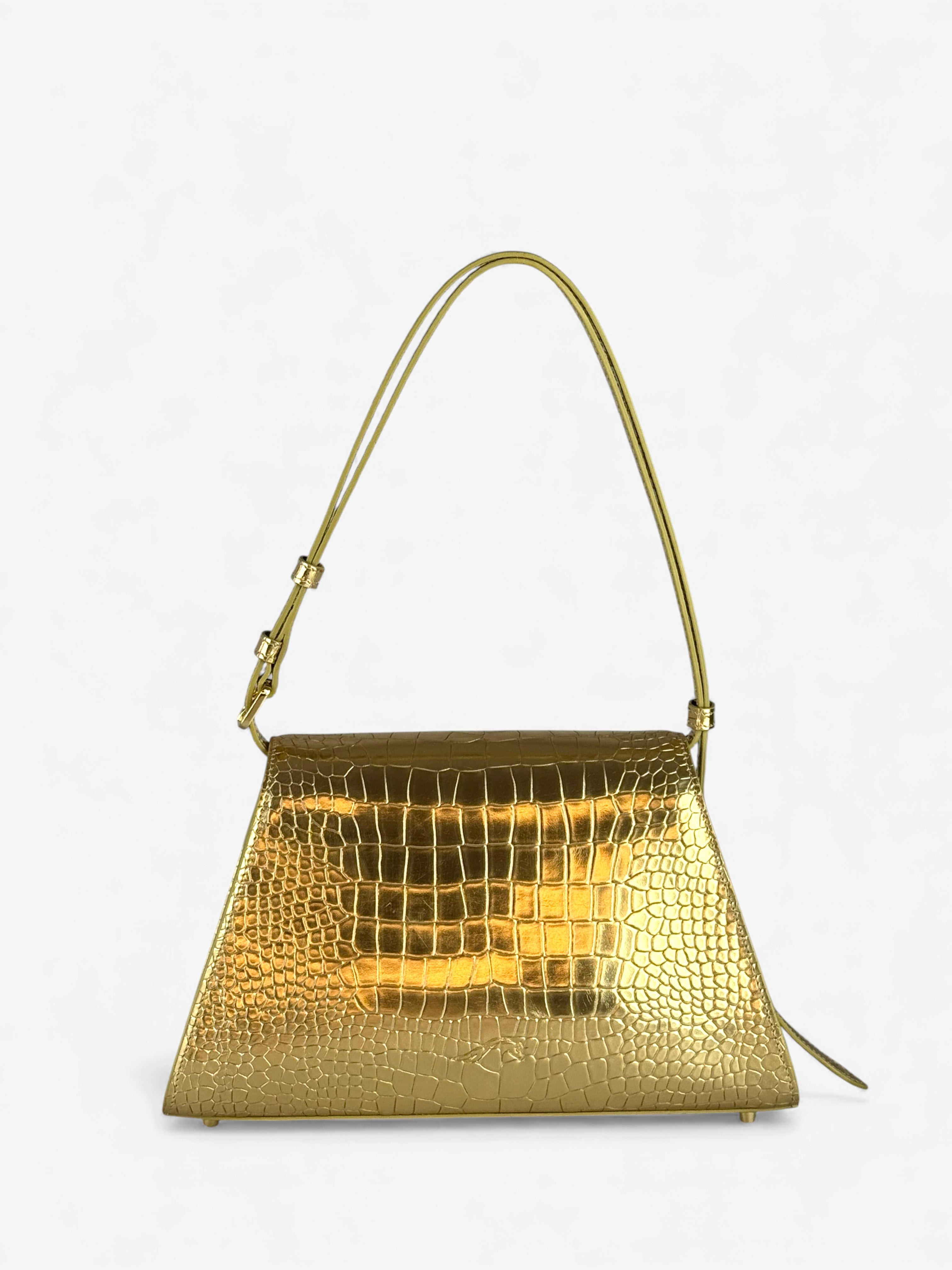 Ambra Croco Gold Bag