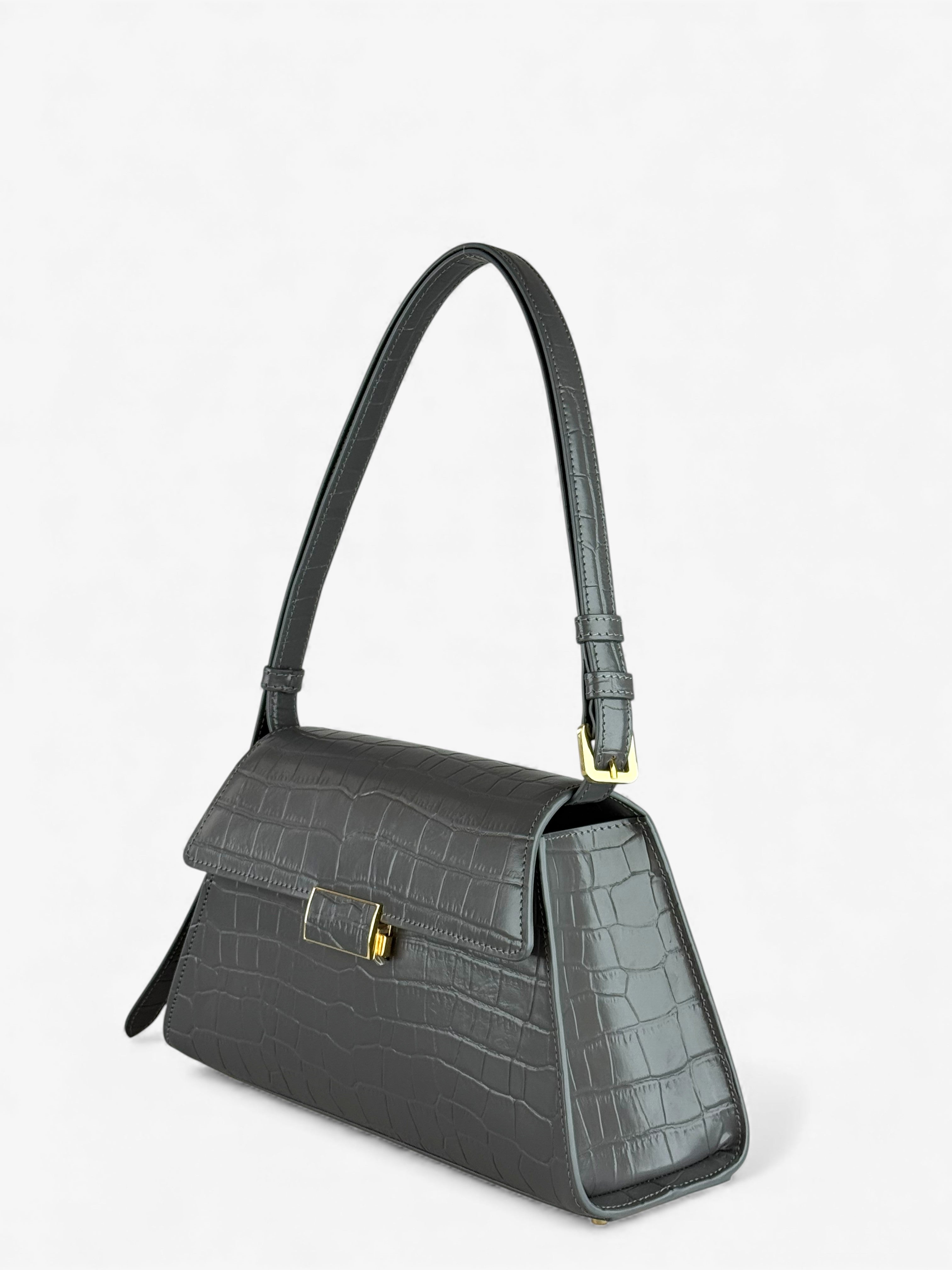 Ambra Croco Grey Bag