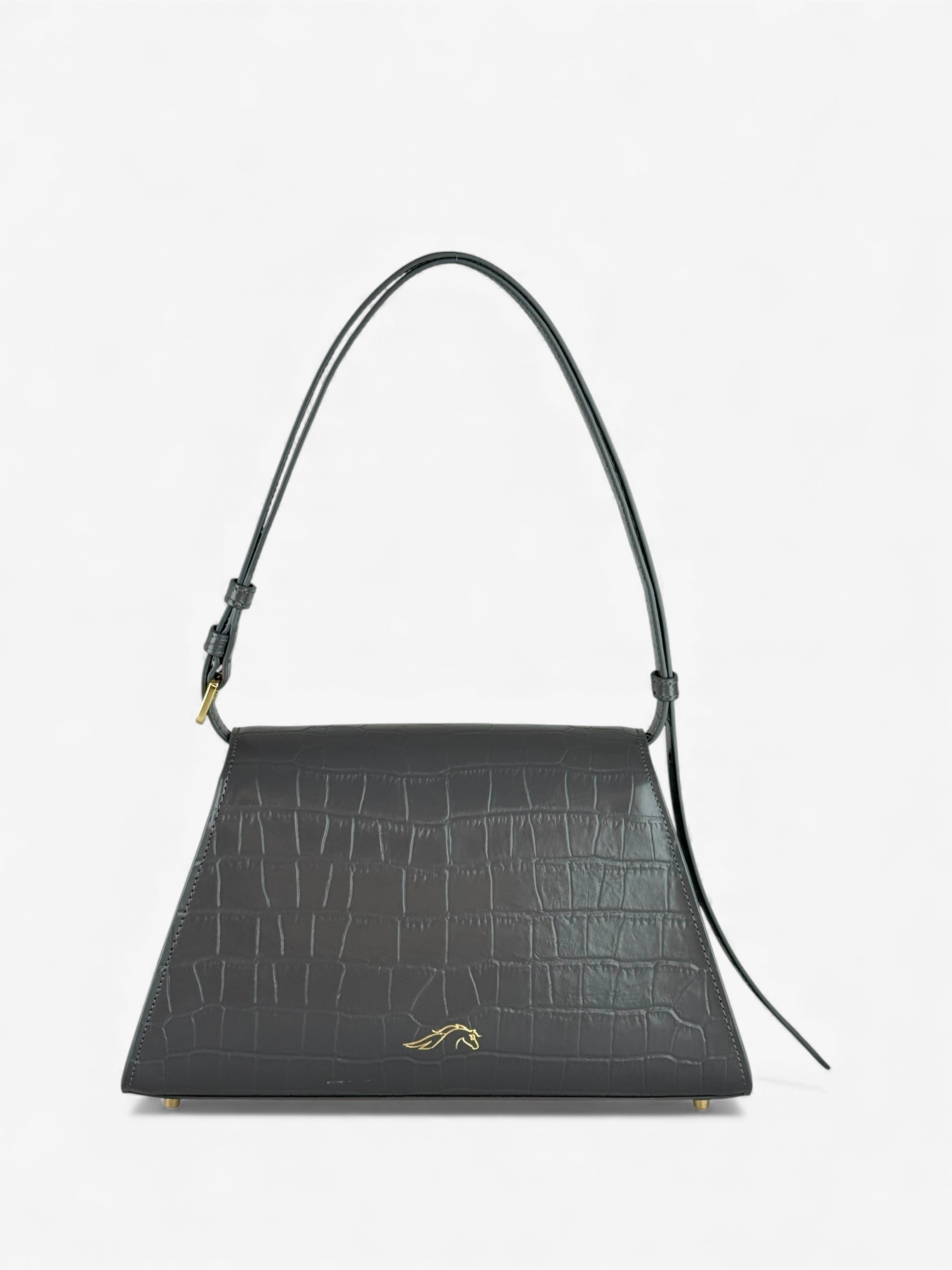 Geantă Ambra Croco Grey
