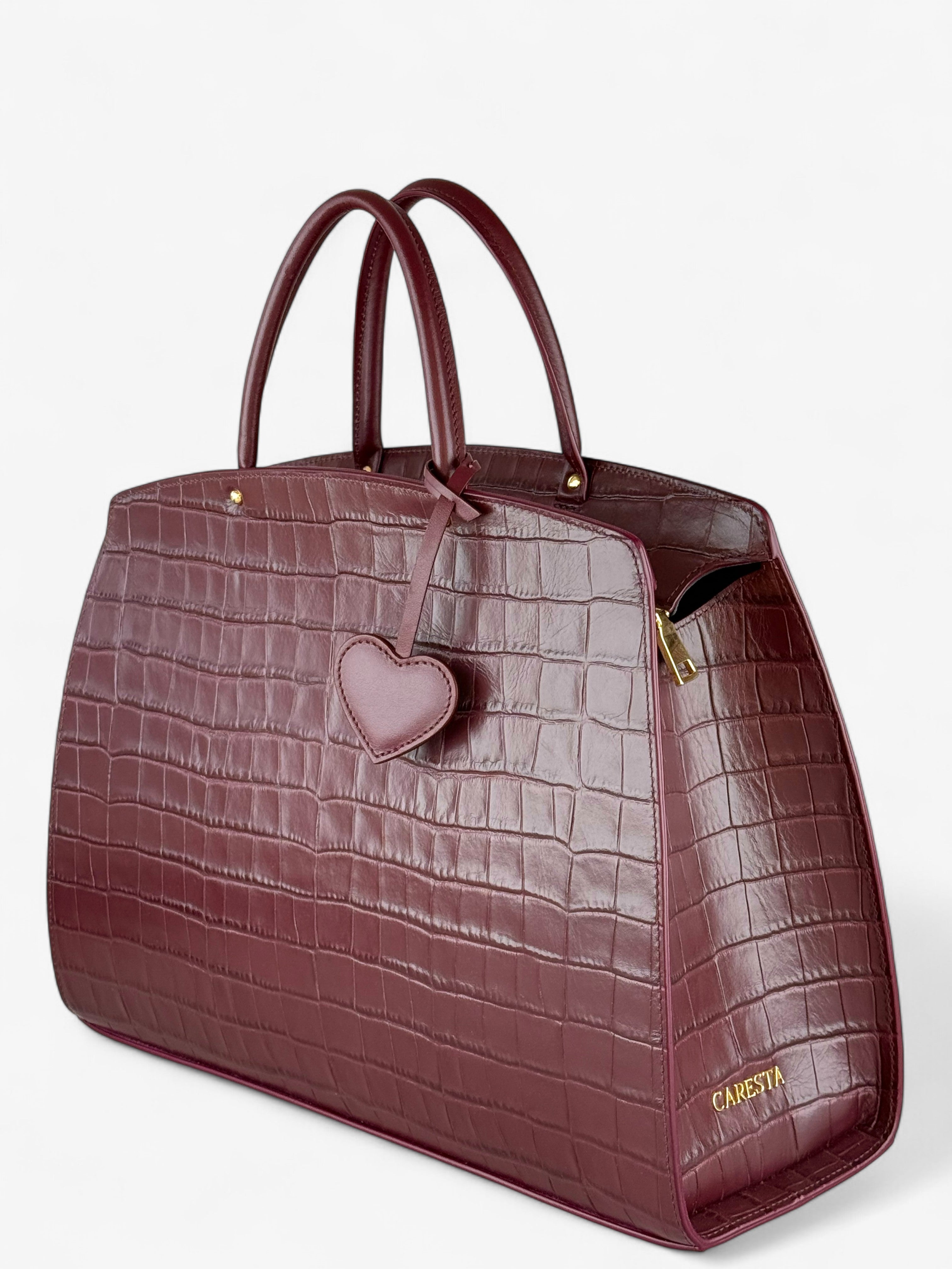 Ami L Croco Bordeaux Bag