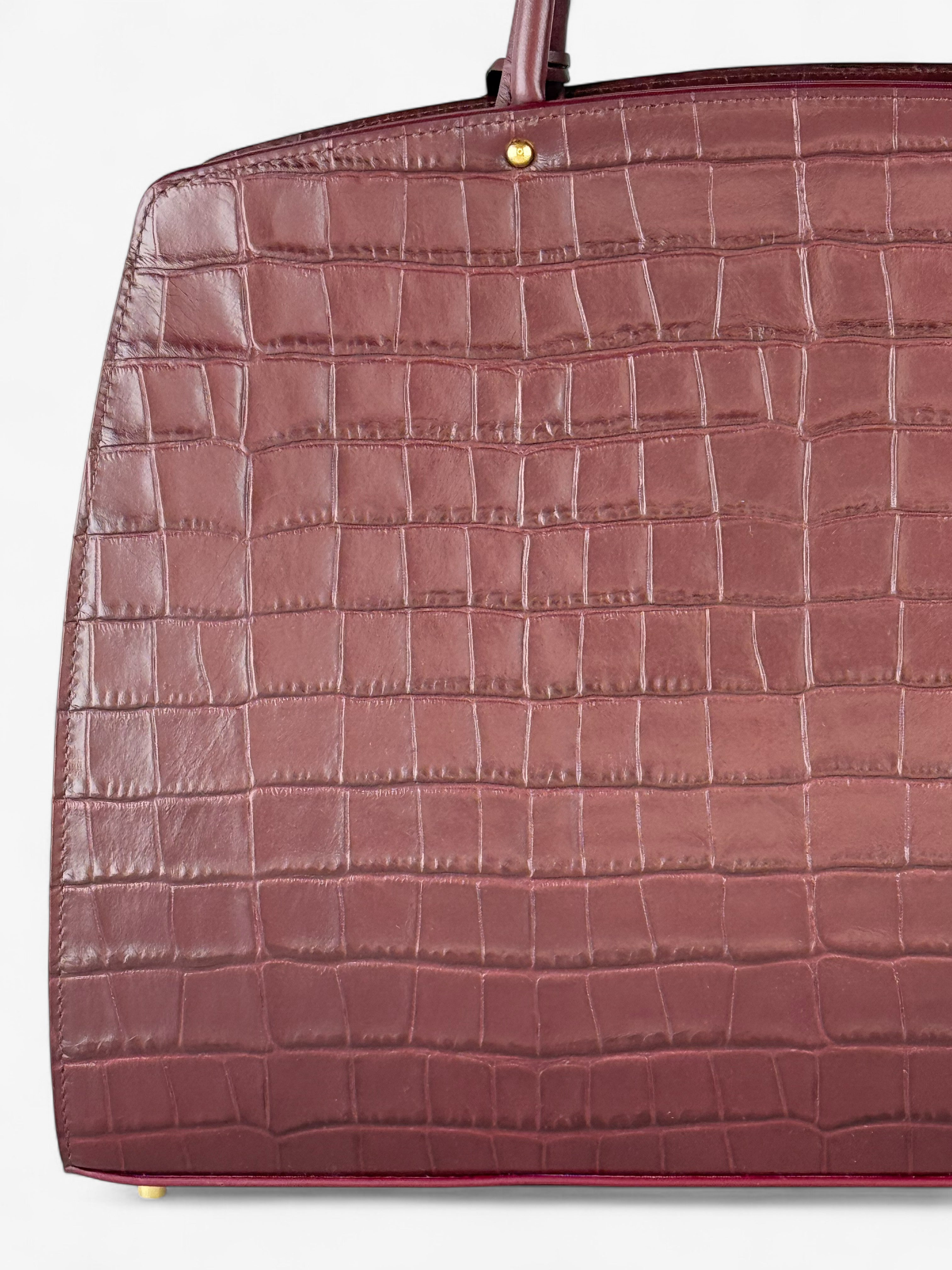 Ami L Croco Bordeaux Bag