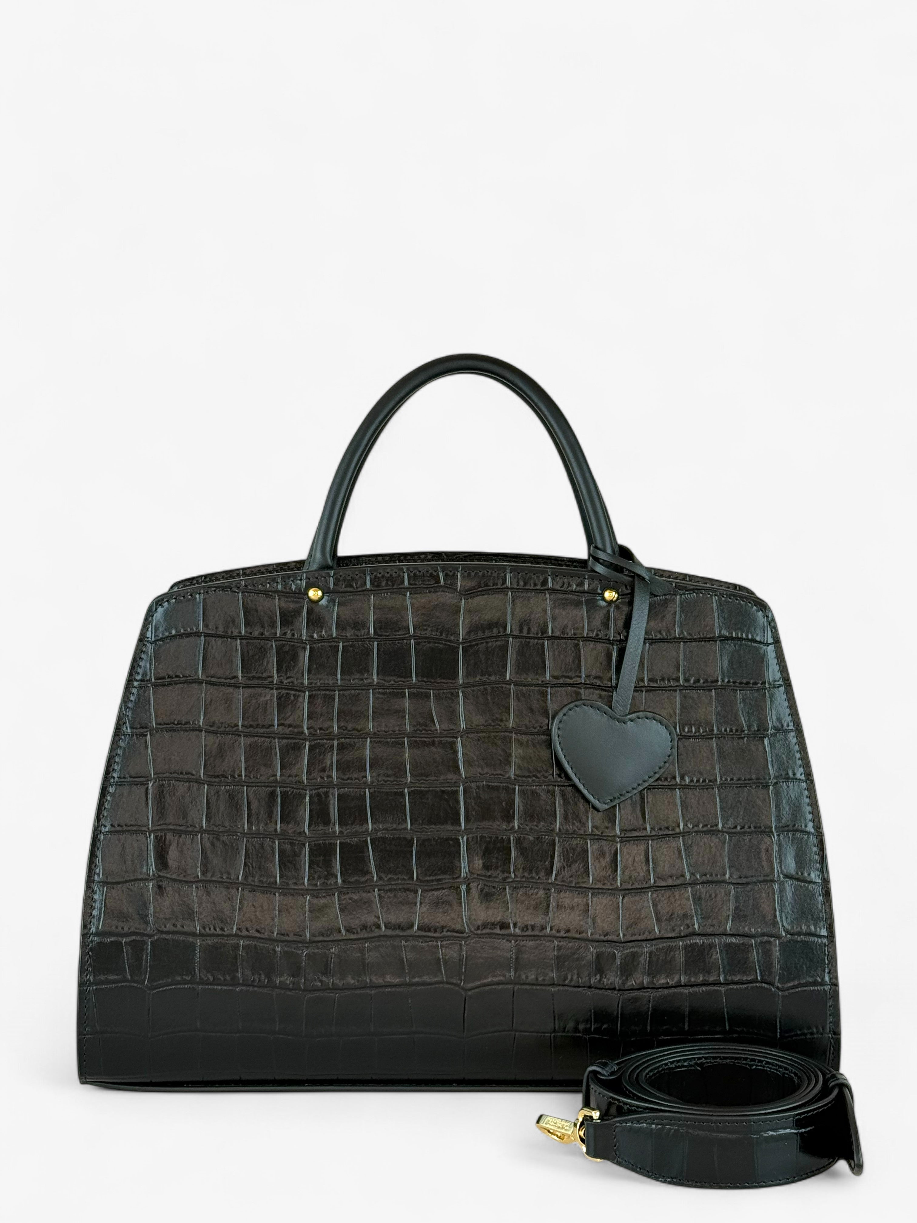 Ami M Croco Black Bag