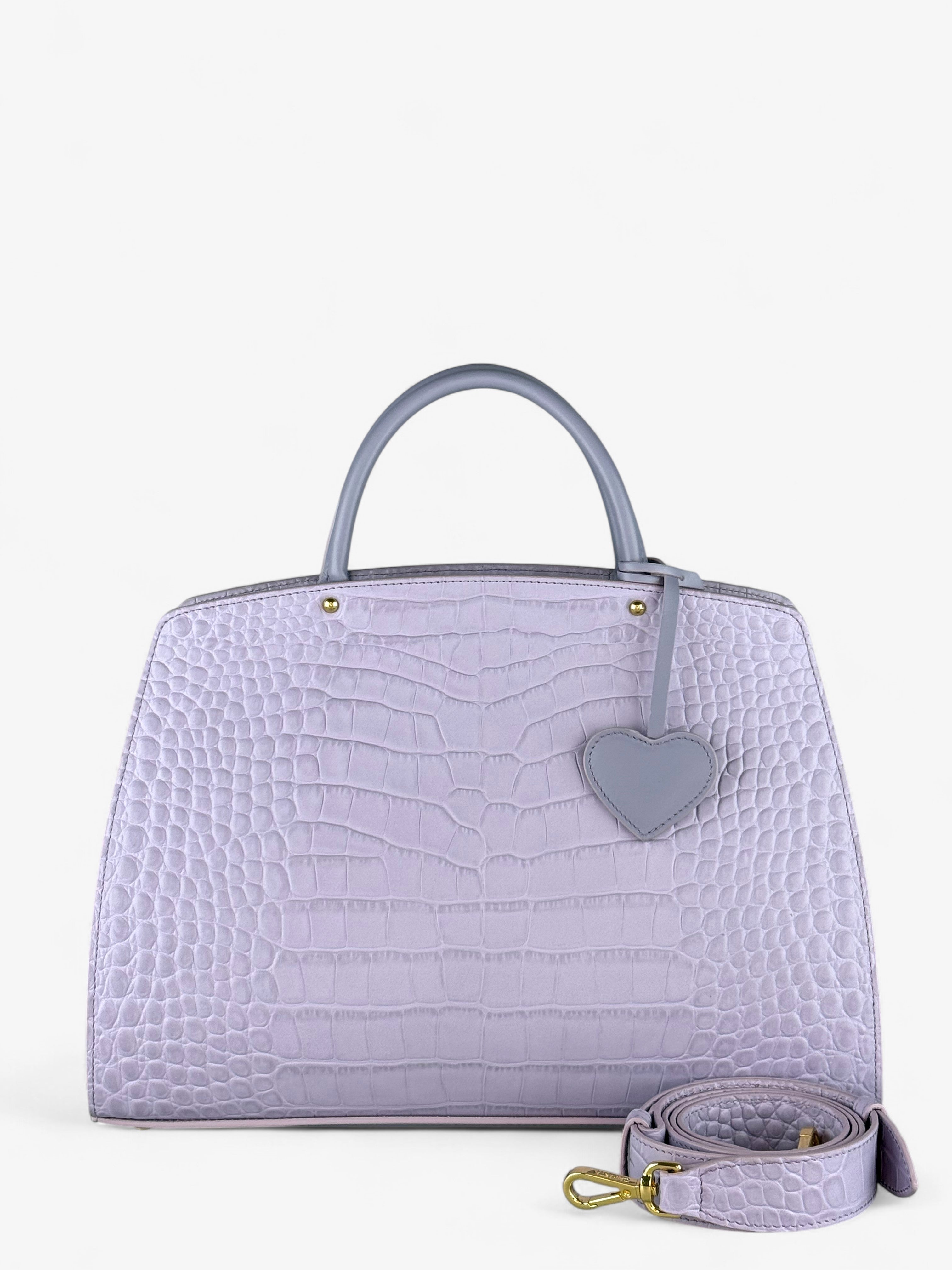 Ami M Croco Mauve Bag