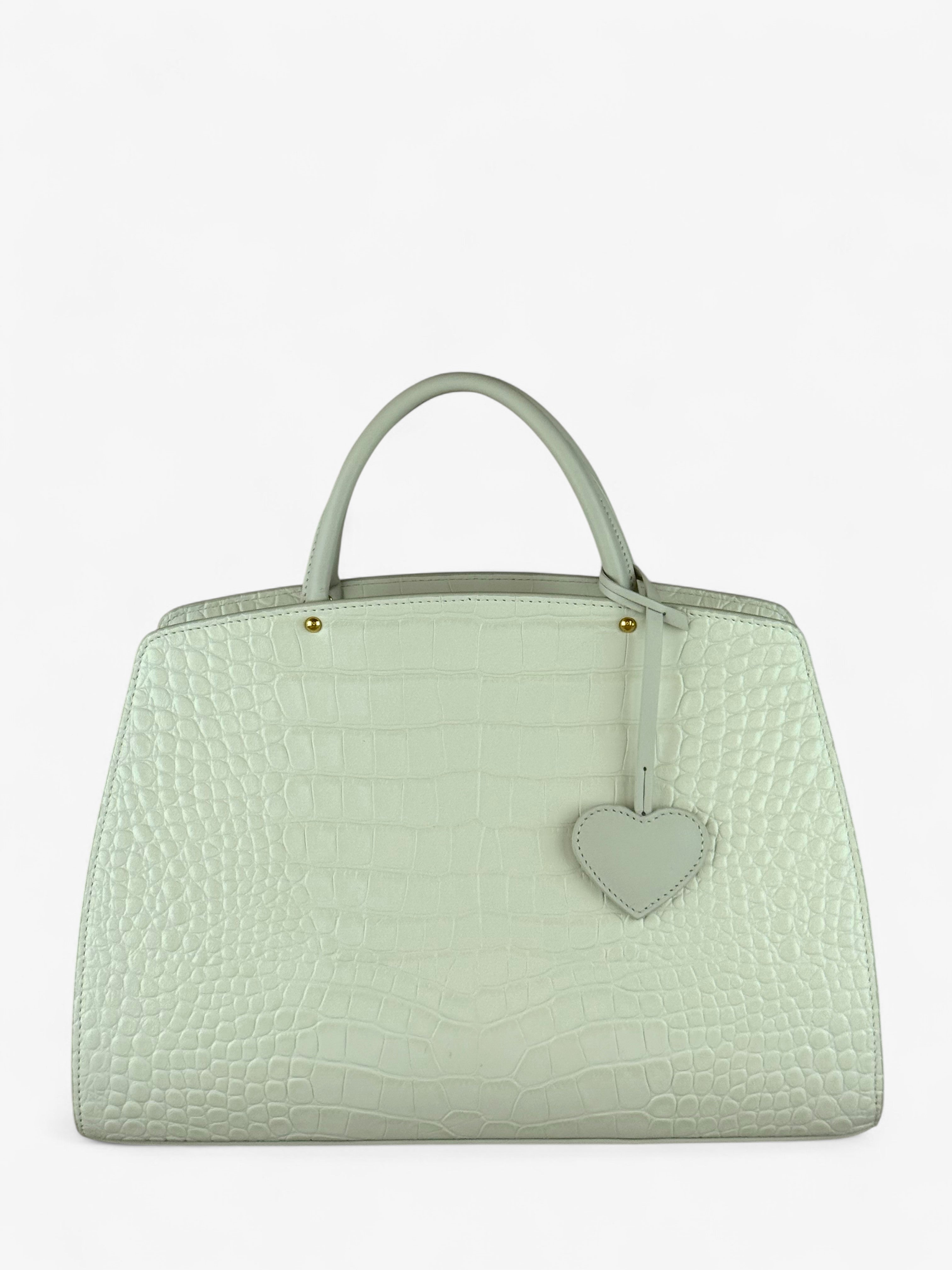 Ami M Croco White Bag
