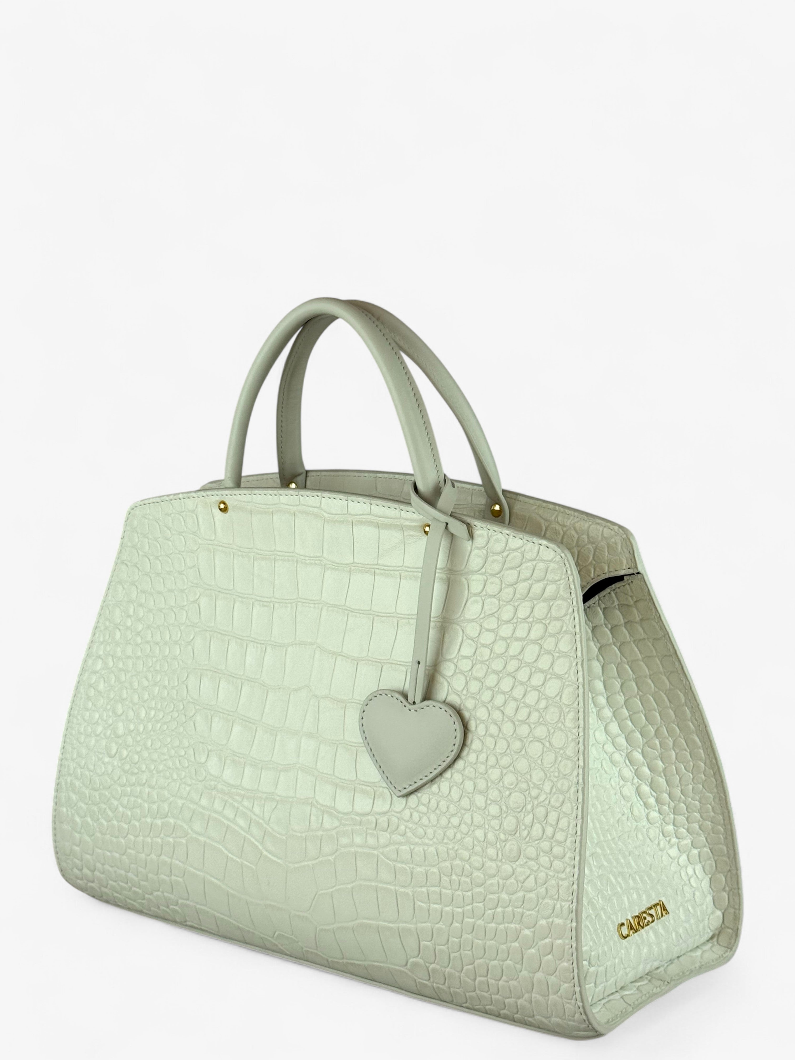 Ami M Croco White Bag