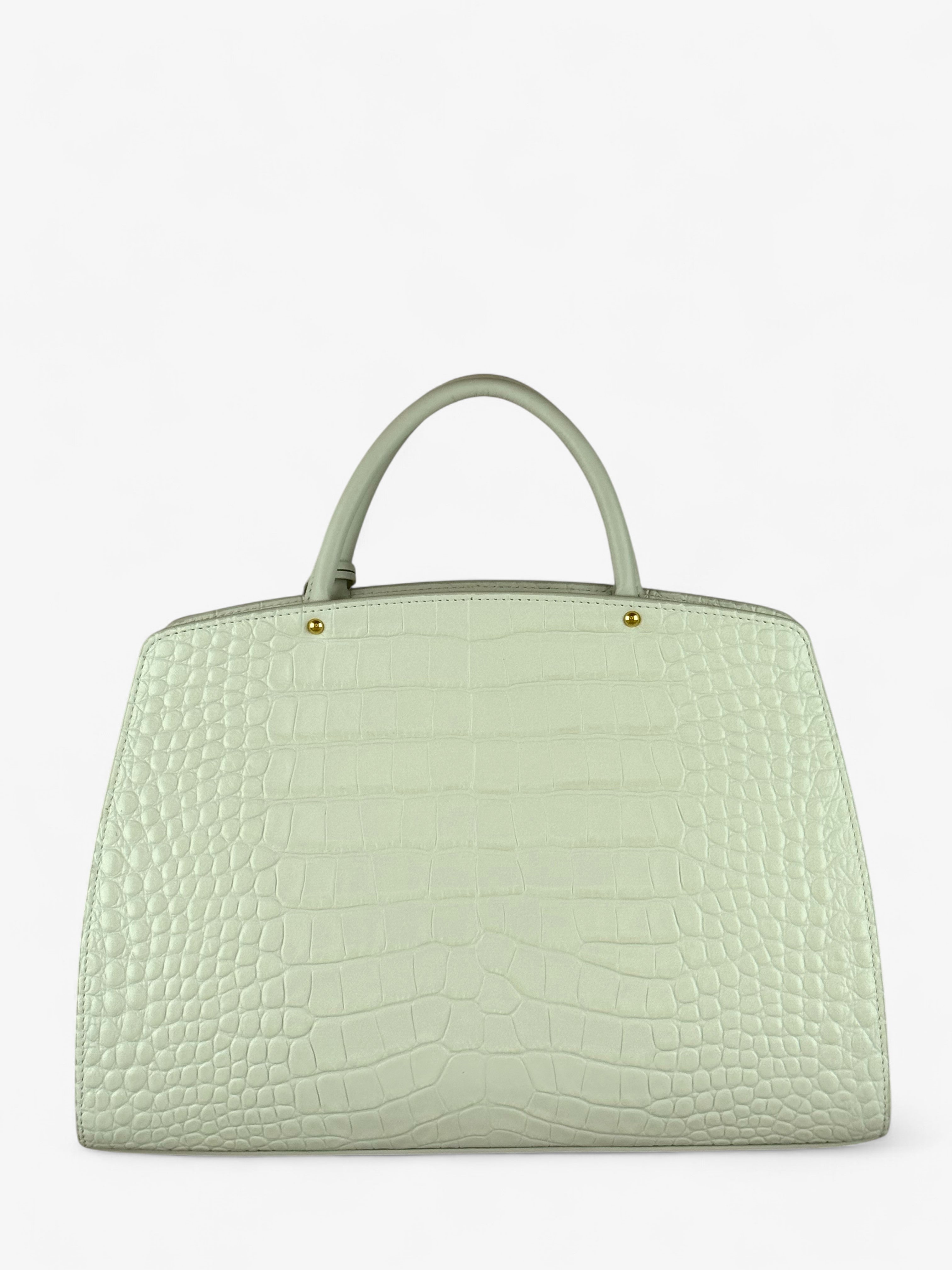 Ami M Croco White Bag