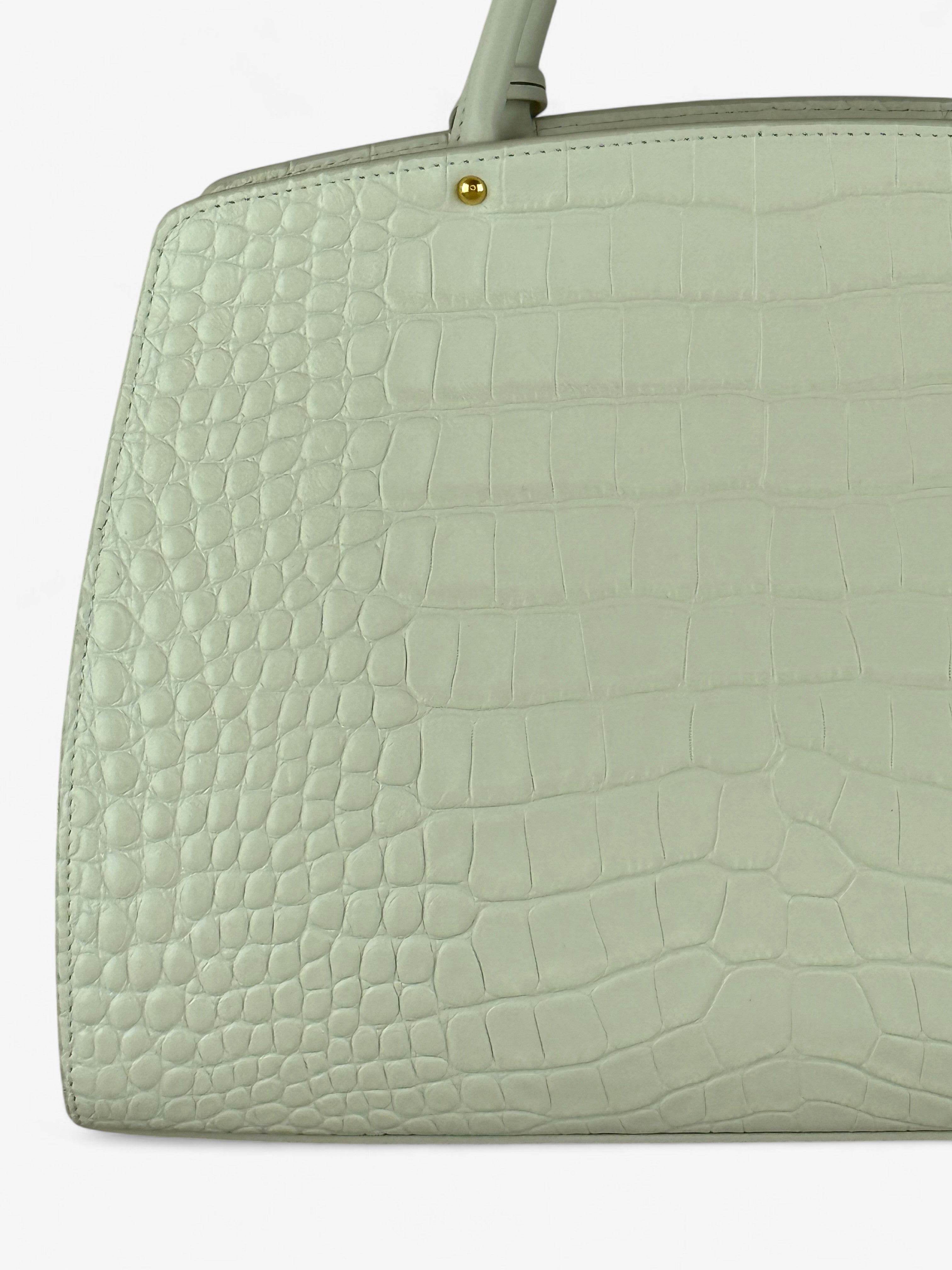 Ami M Croco White Bag