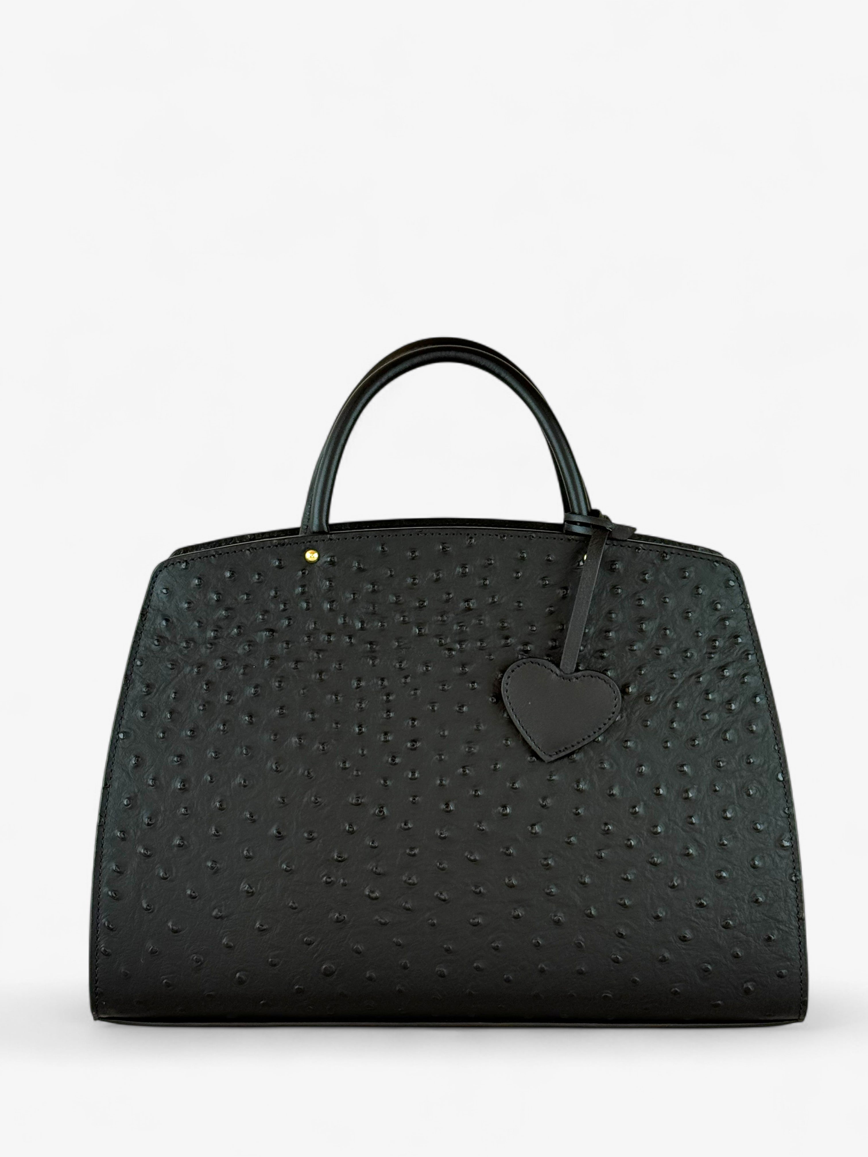 Ami M Ostrich Black Bag