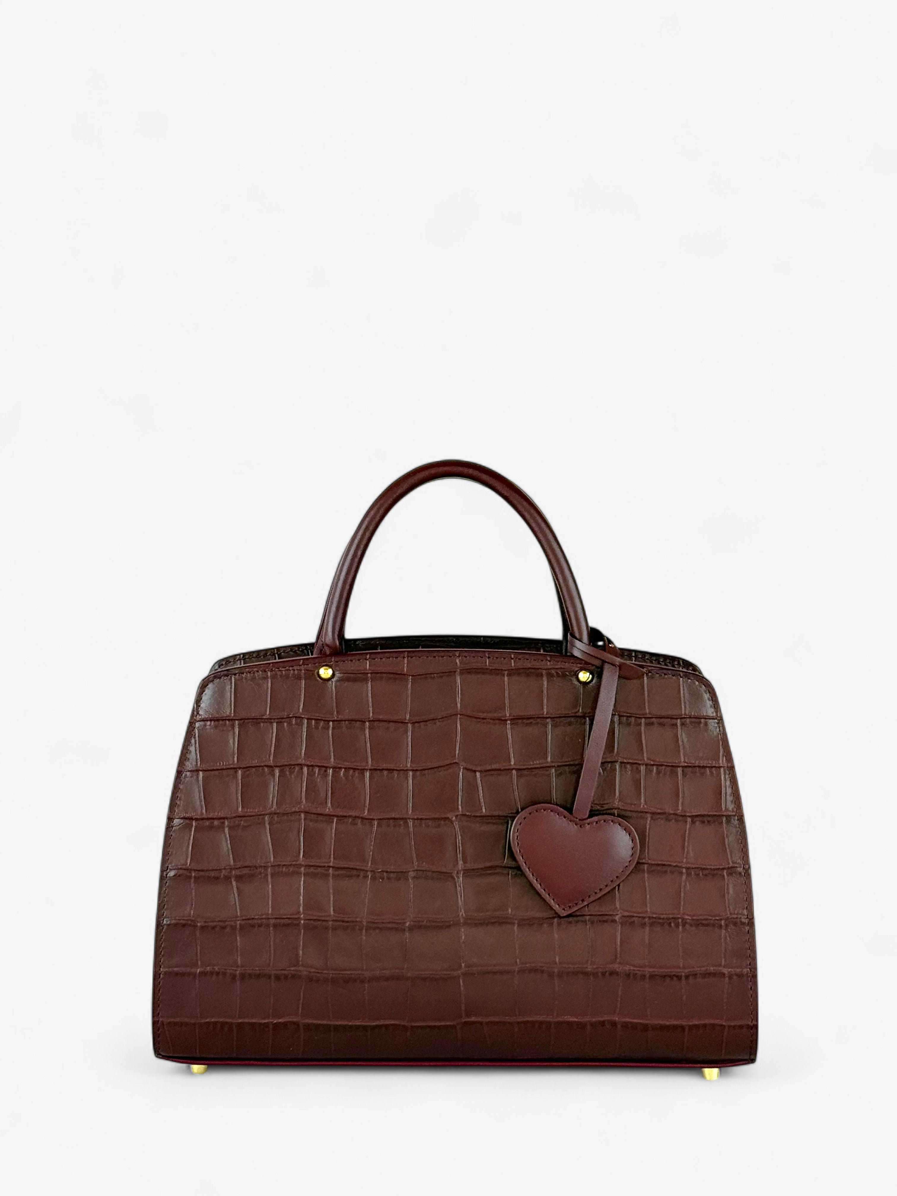 Ami S Croco Bordeaux Bag