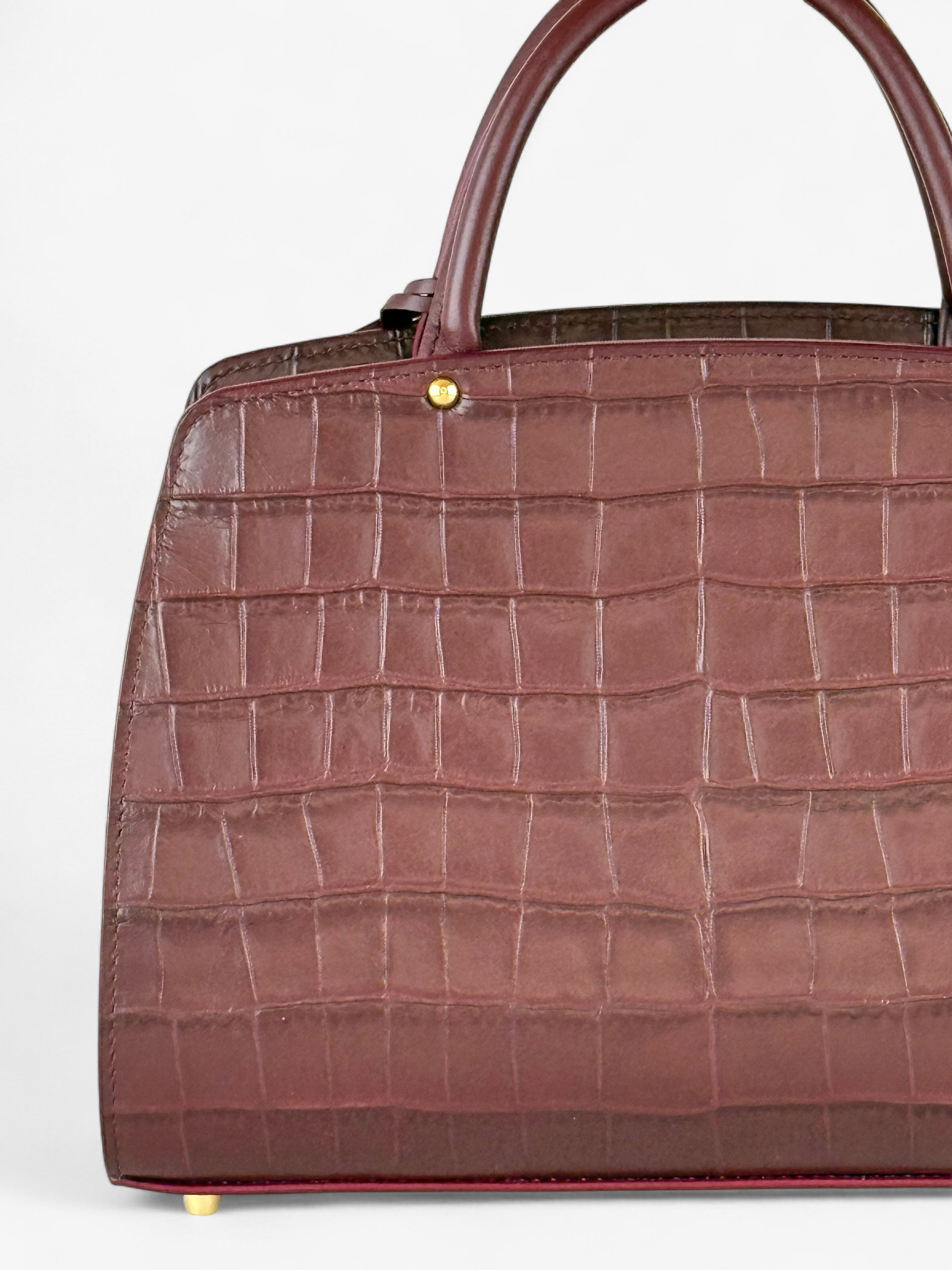 Ami S Croco Bordeaux Bag