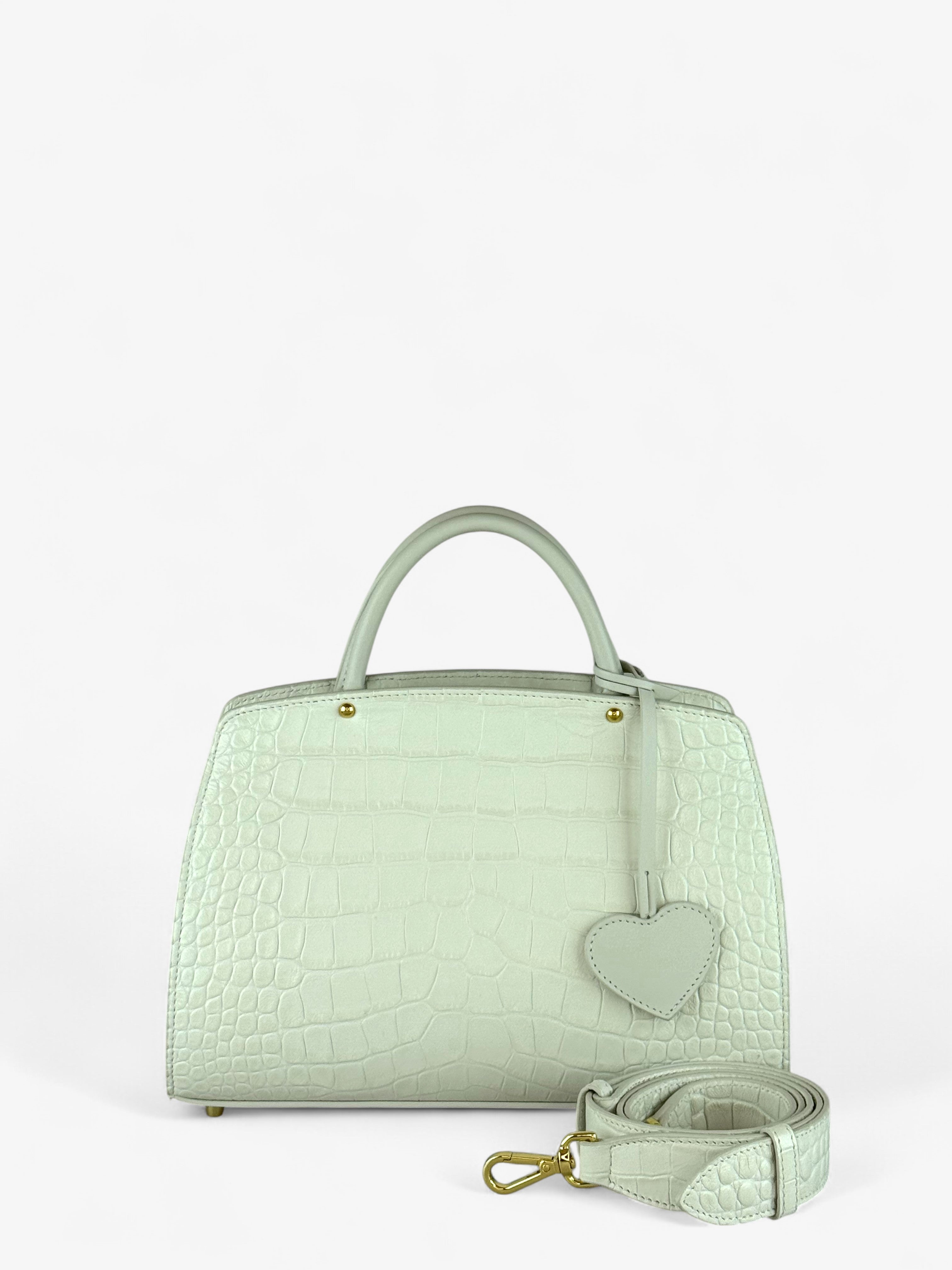 Ami S Croco White Bag