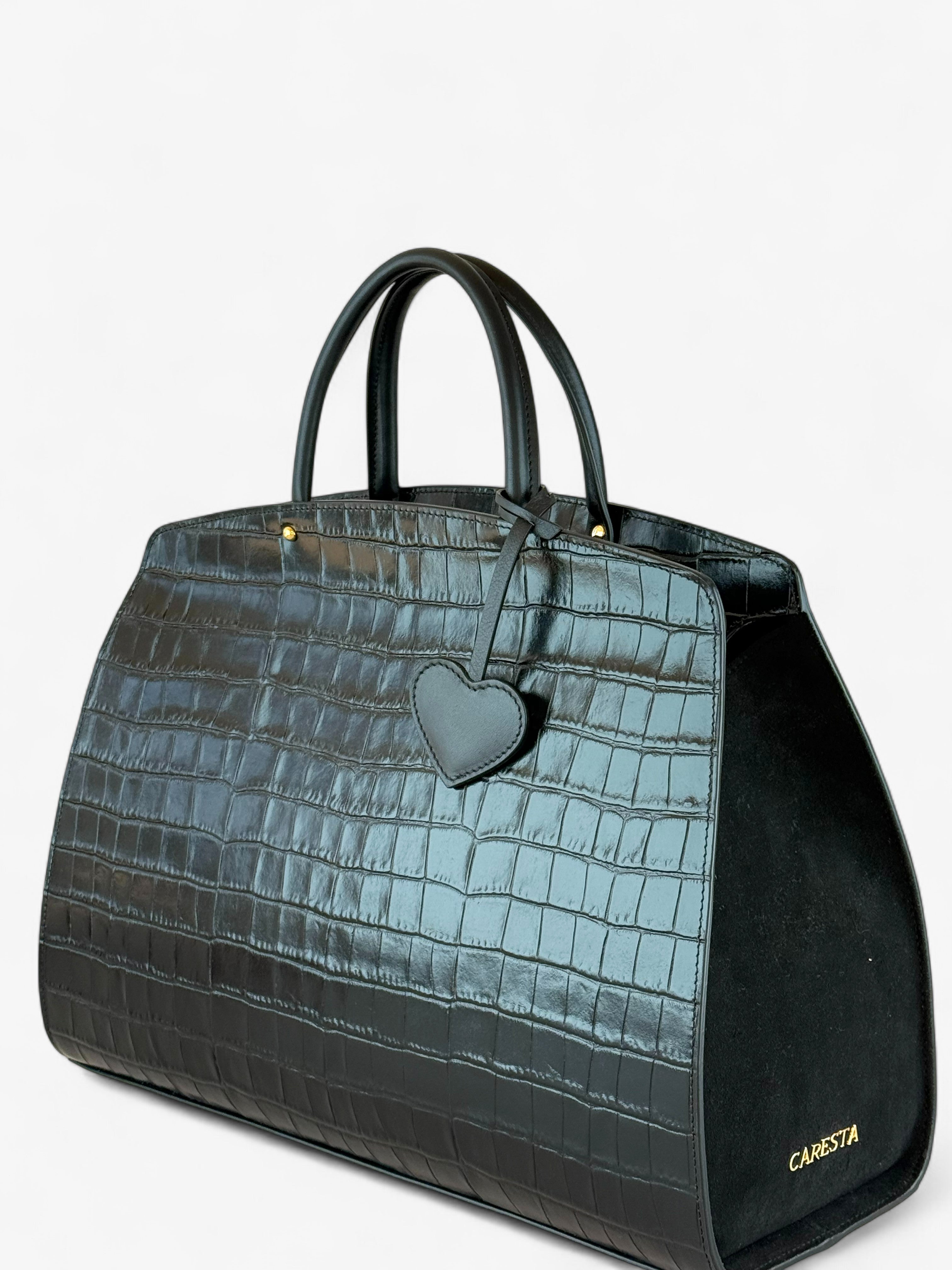 Ami L Croco Black Bag