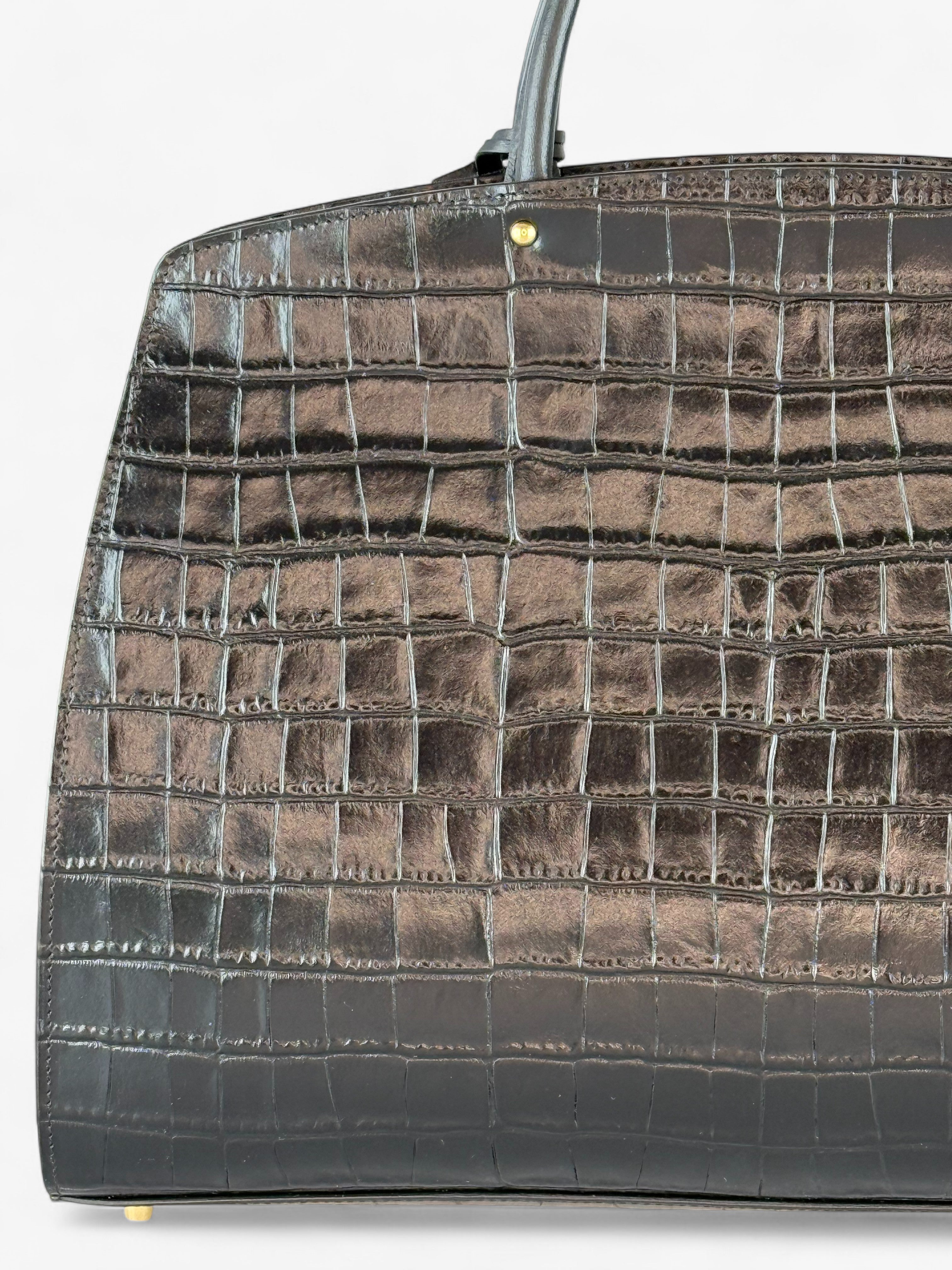 Ami L Croco Black Bag