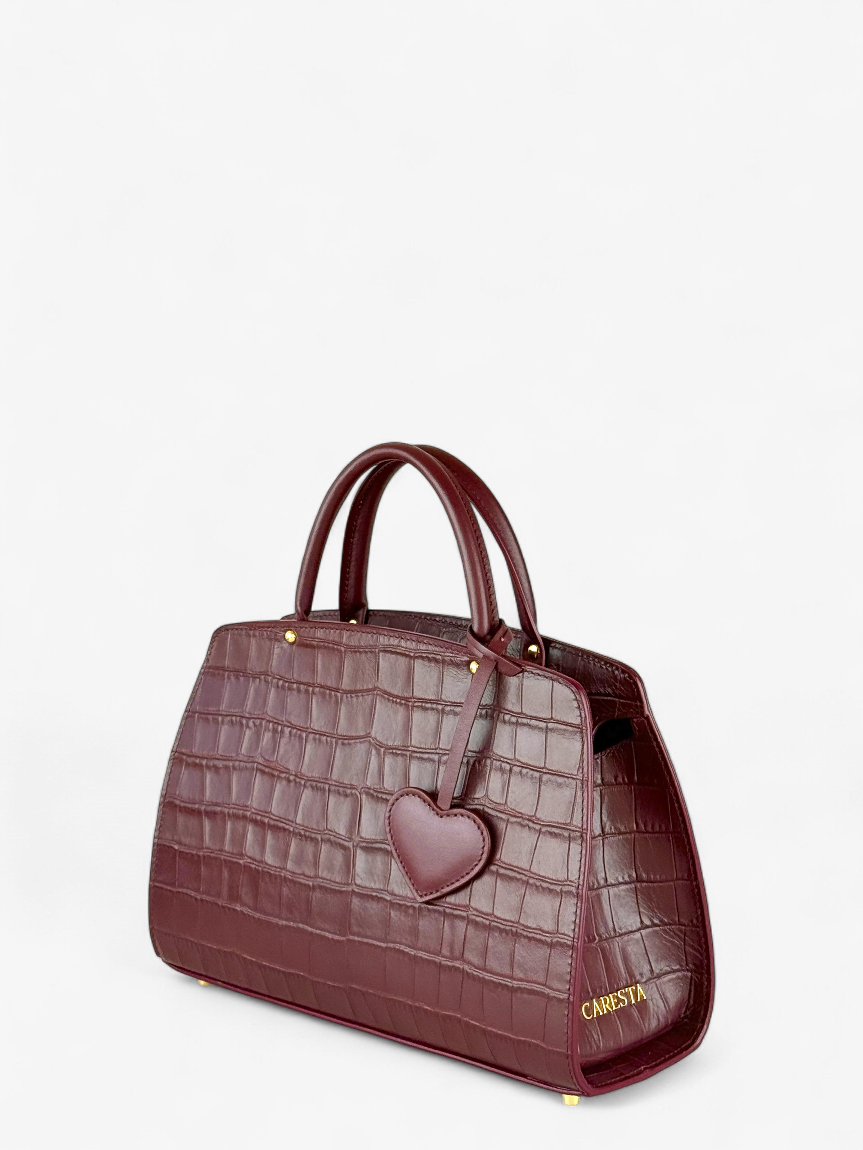 Ami S Croco Bordeaux Bag