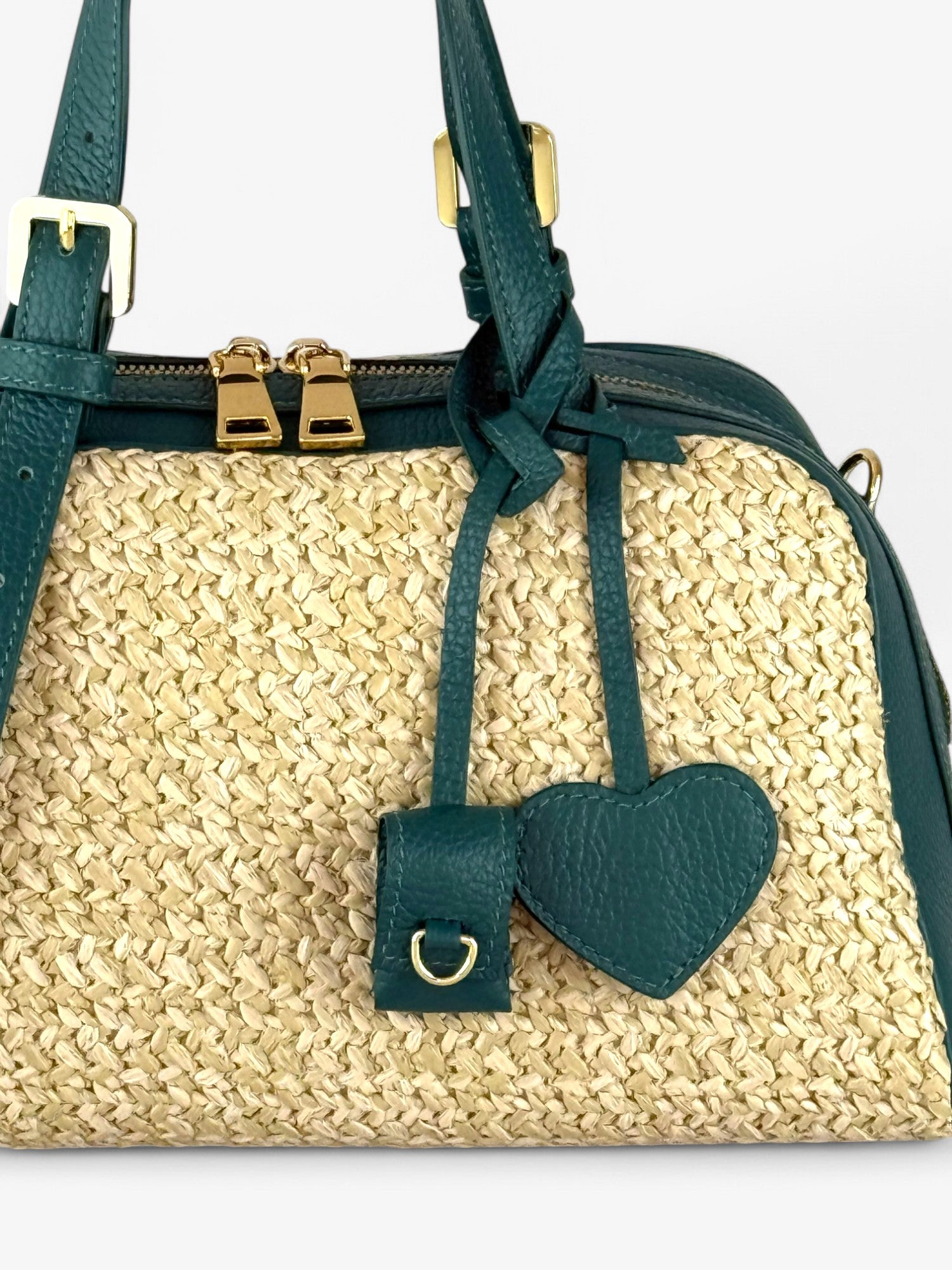 Jaqueline M Rafia Green Bag