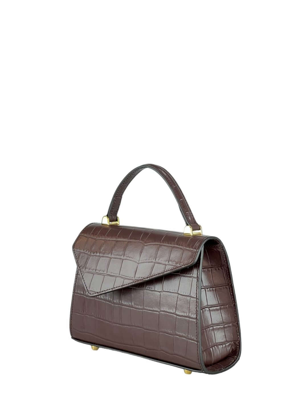 Geantă Gloria S Croco Ciocolate SS24