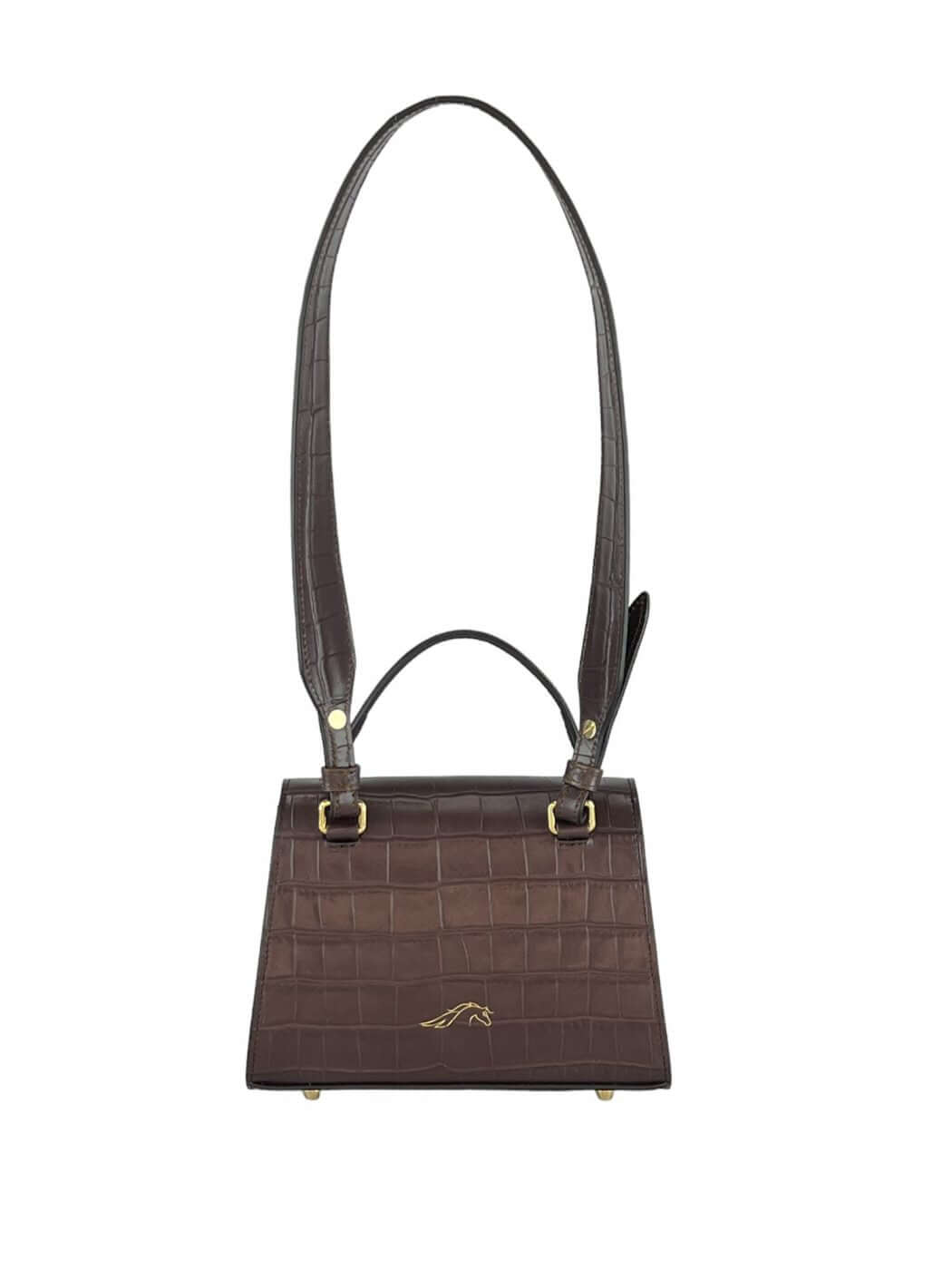 Geantă Gloria S Croco Ciocolate SS24