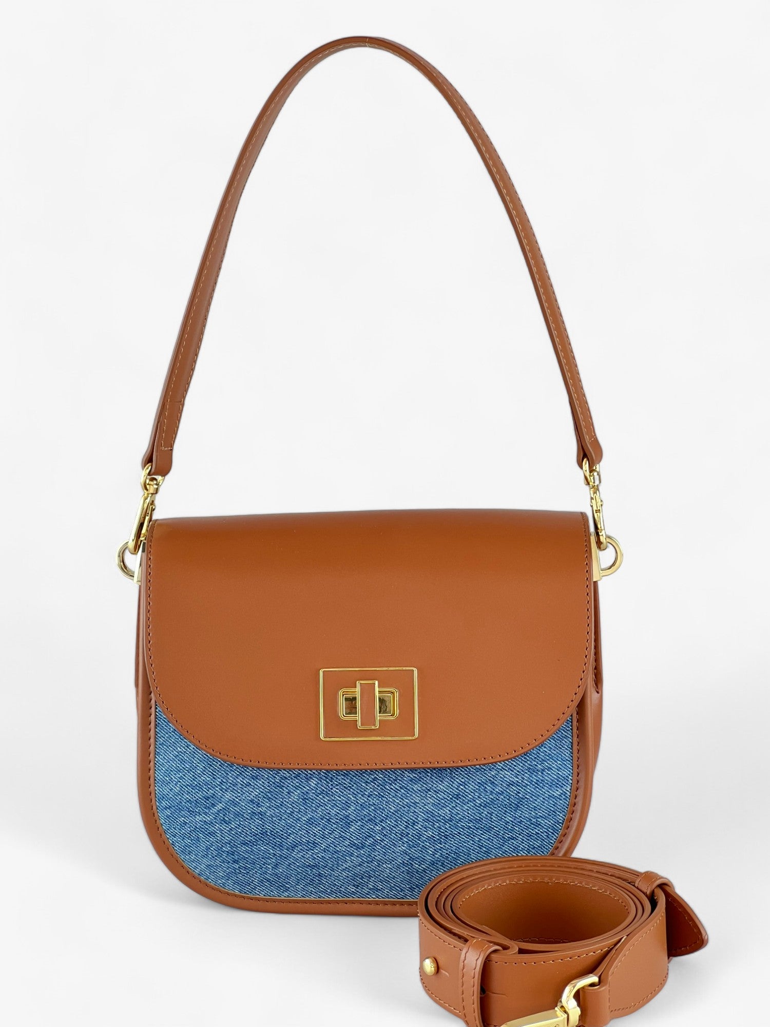 Borsa Gia Denim Cognac SS24