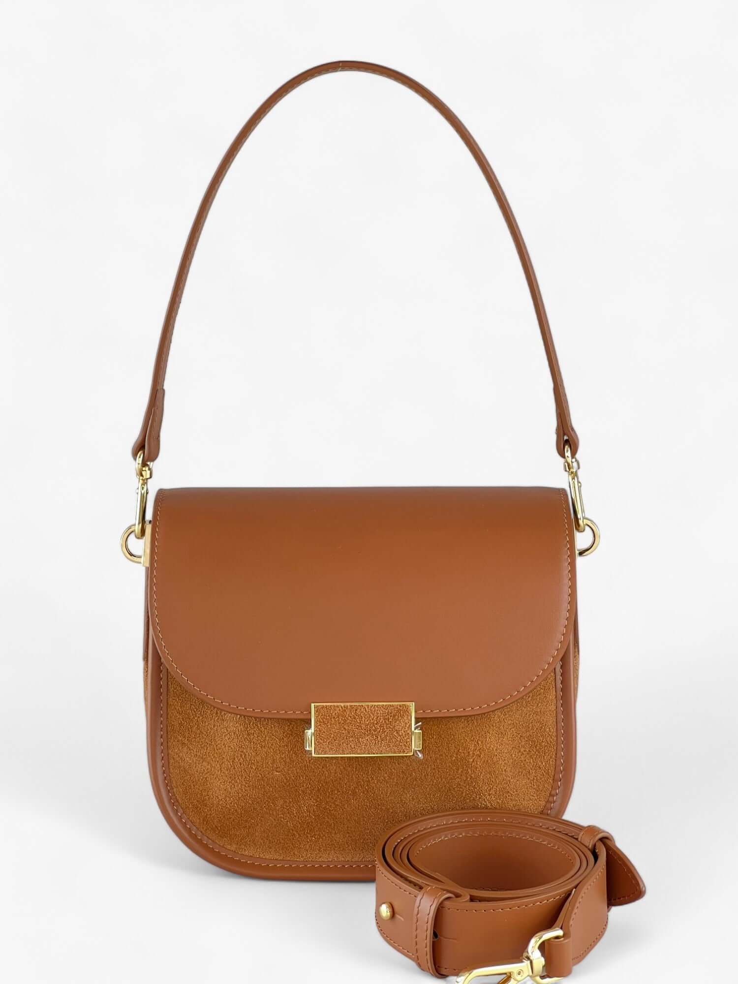 Geantă Gia Velour Cognac SS24