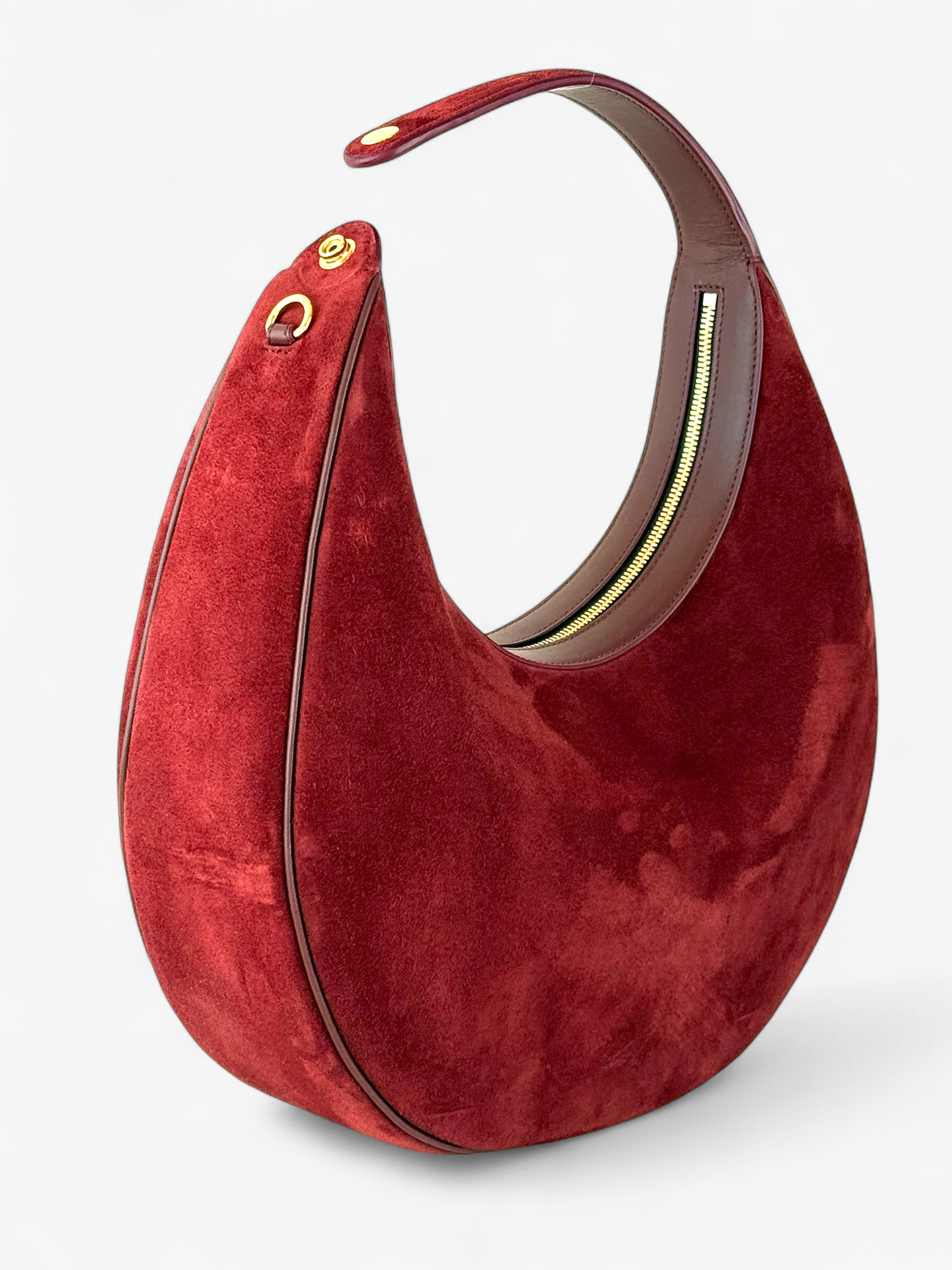 Geantă Paris L Velour Bordeaux