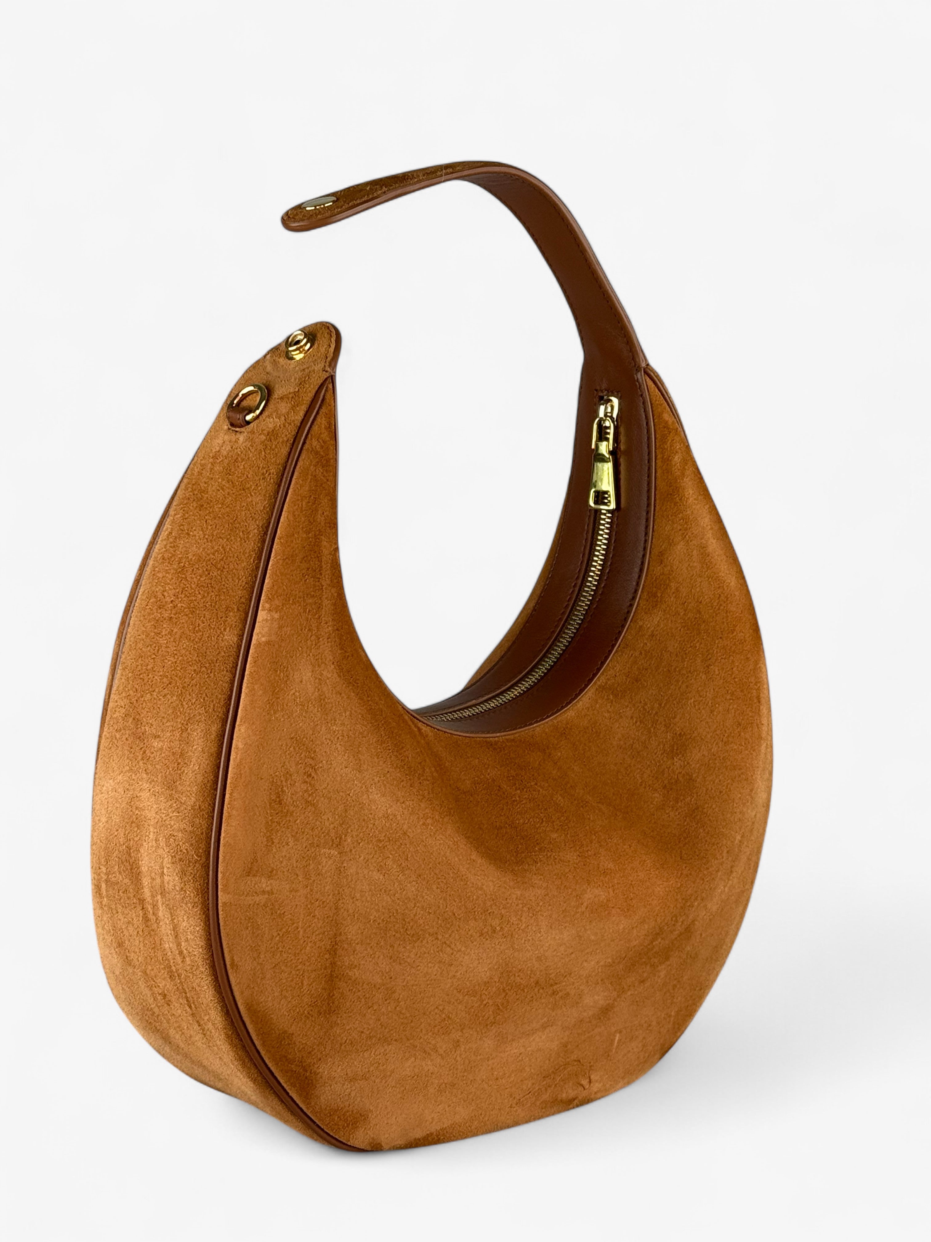 Geantă Paris L Velour Cognac