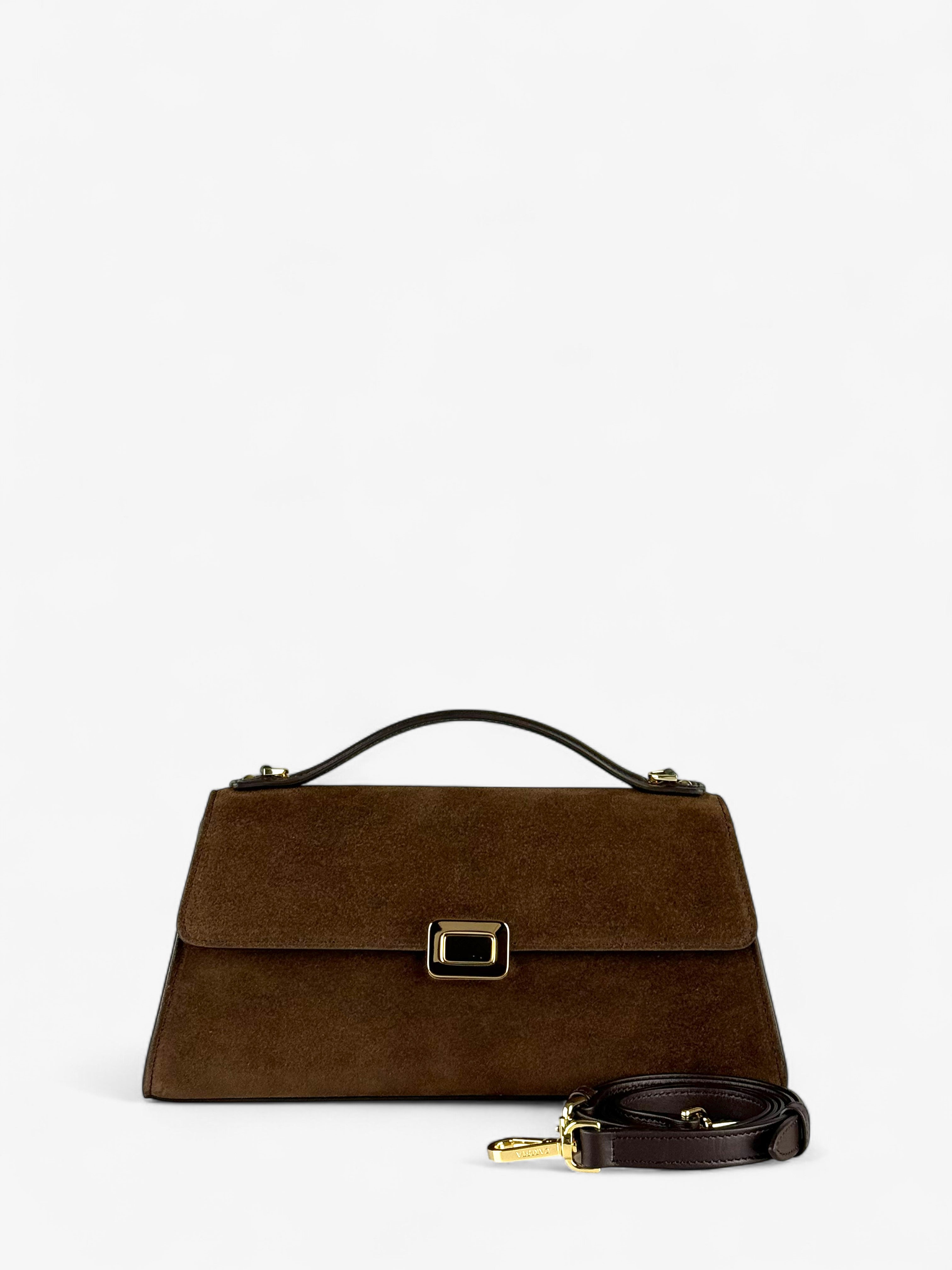 Theodora M Velour Ciocolate Bag