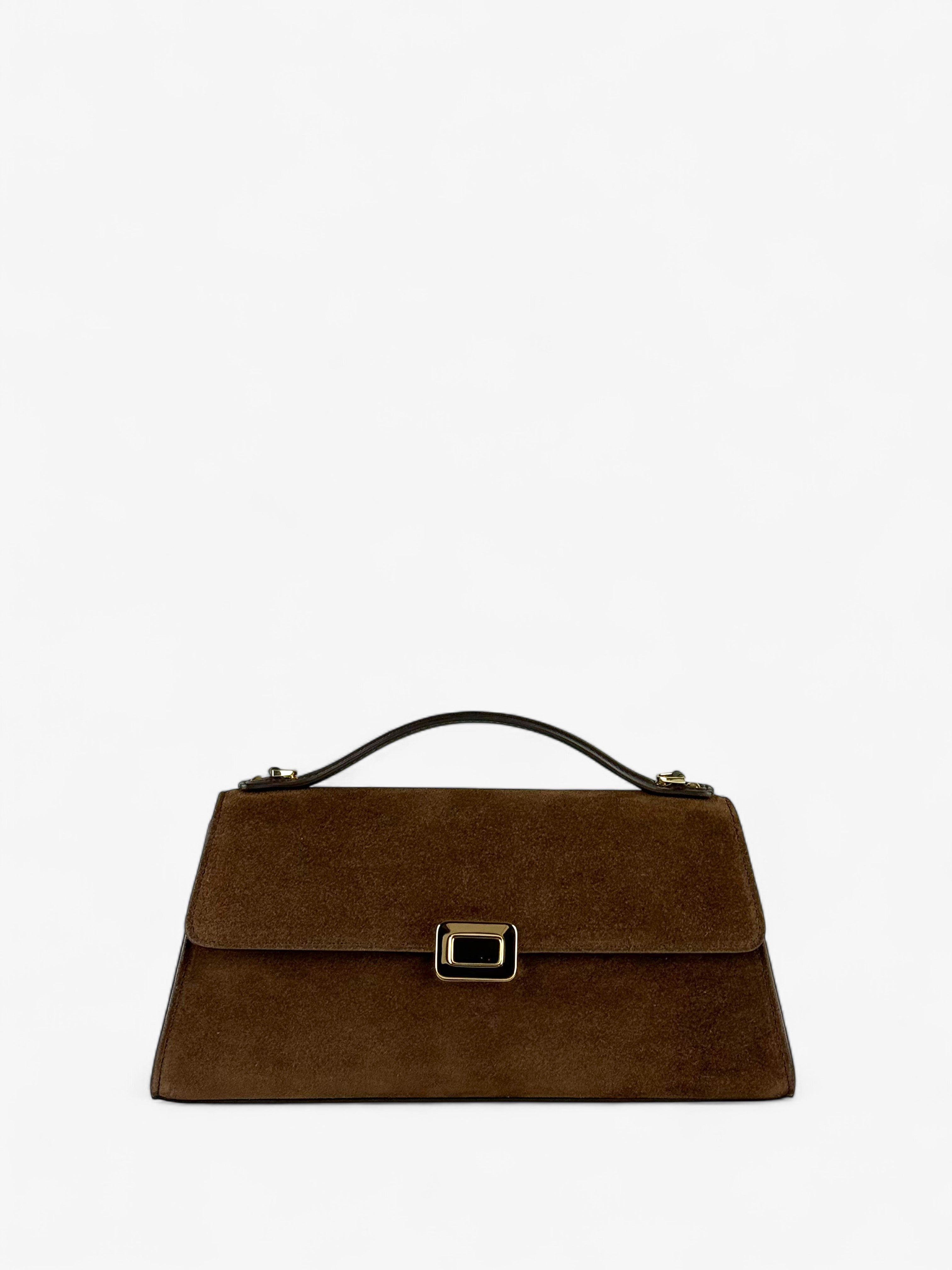 Theodora M Velour Ciocolate Bag
