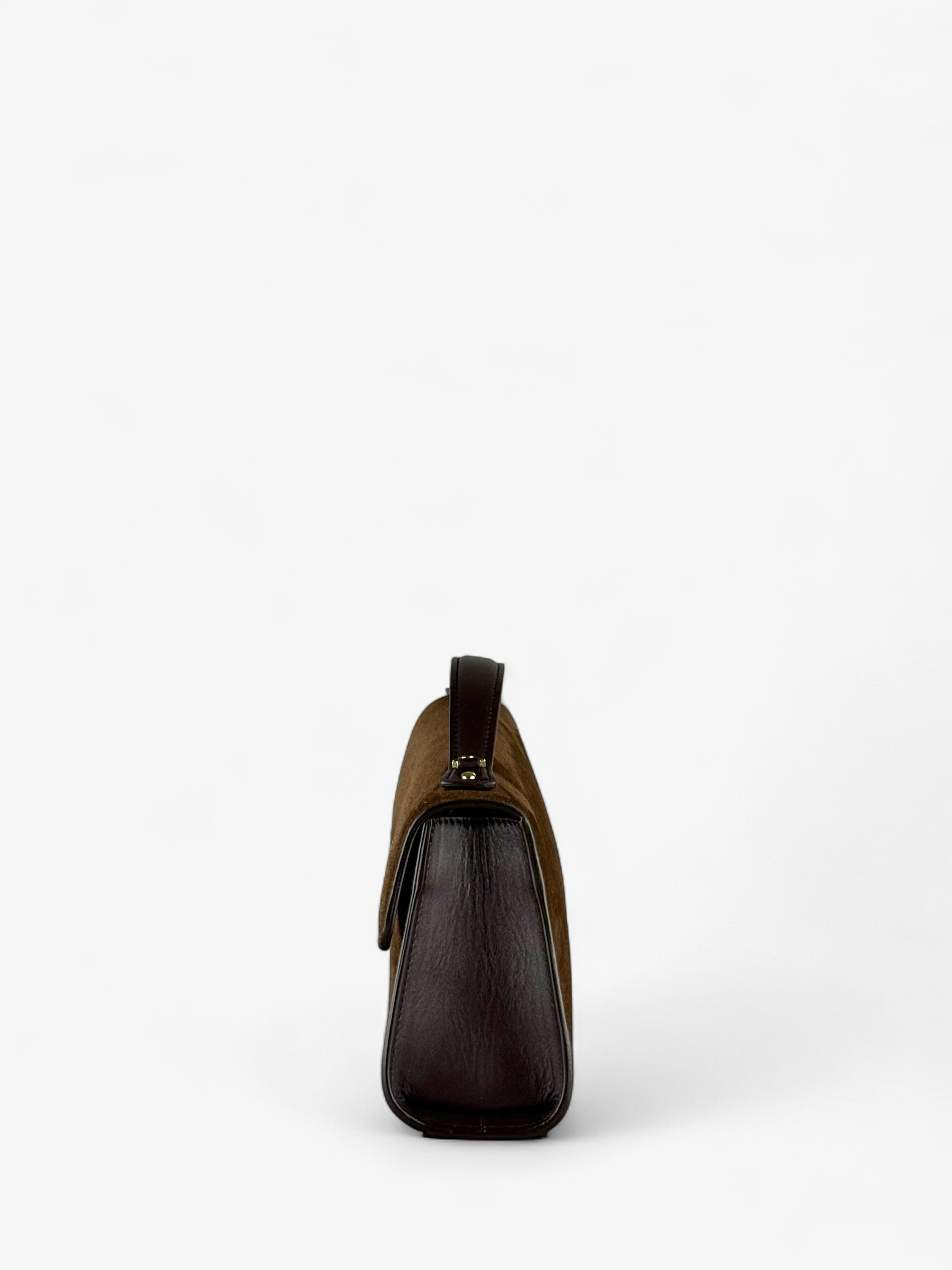 Theodora M Velour Ciocolate Bag