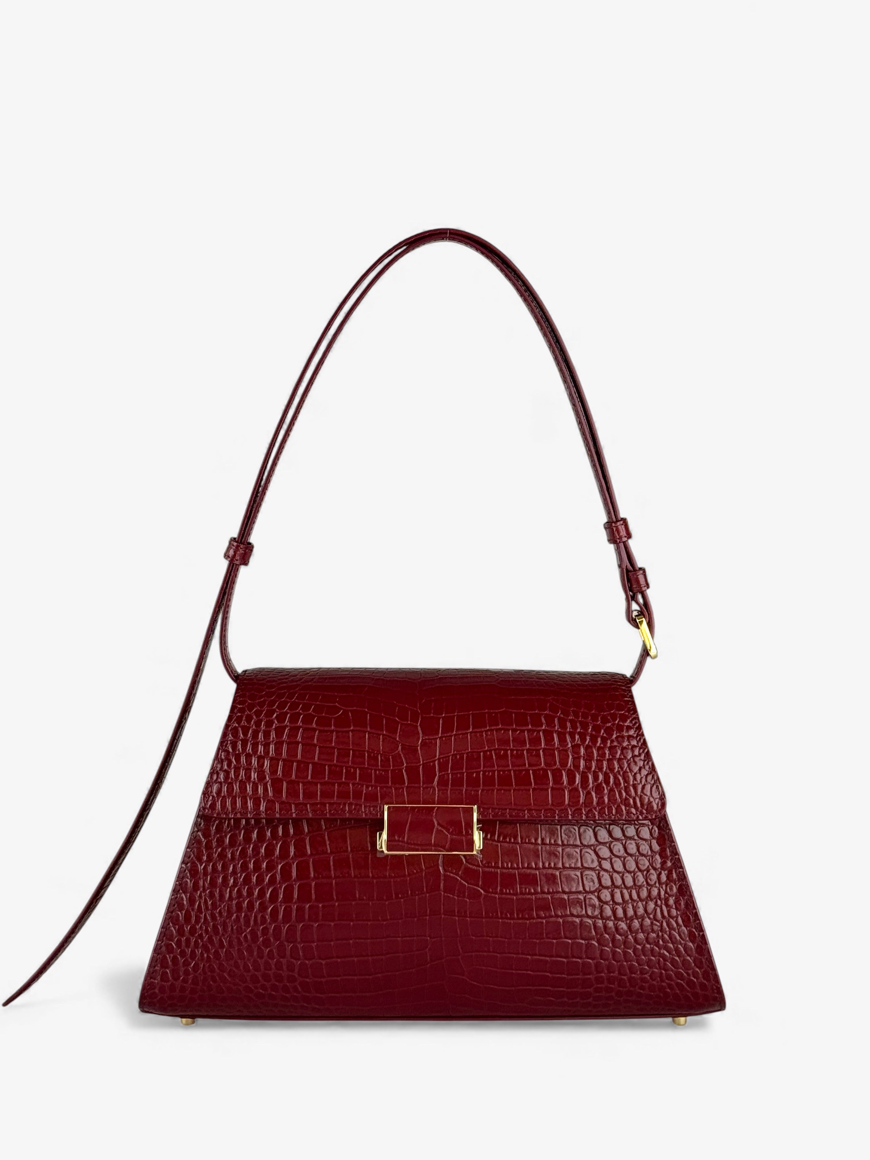 Ambra Croco Bordeaux Bag