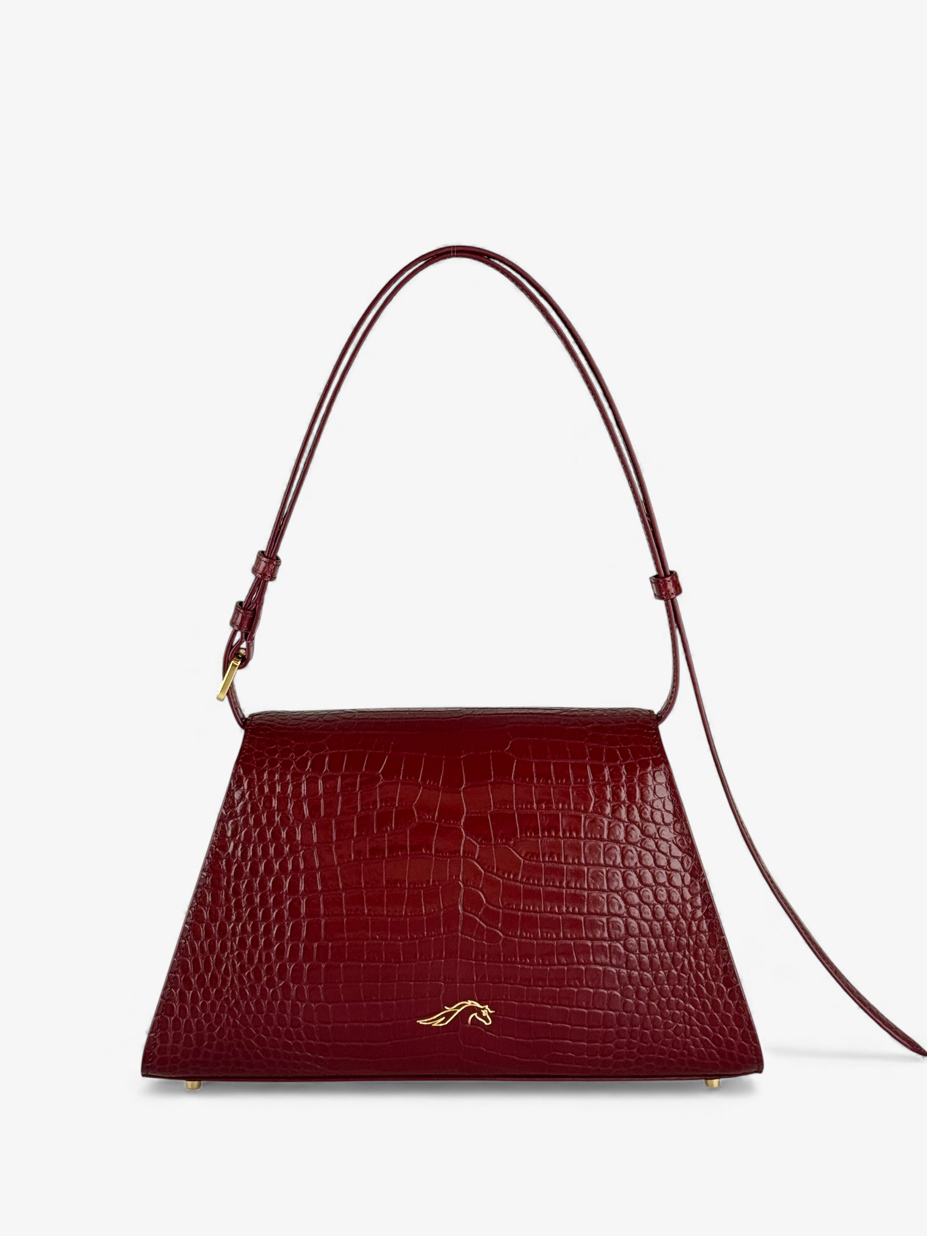 Ambra Croco Bordeaux Bag