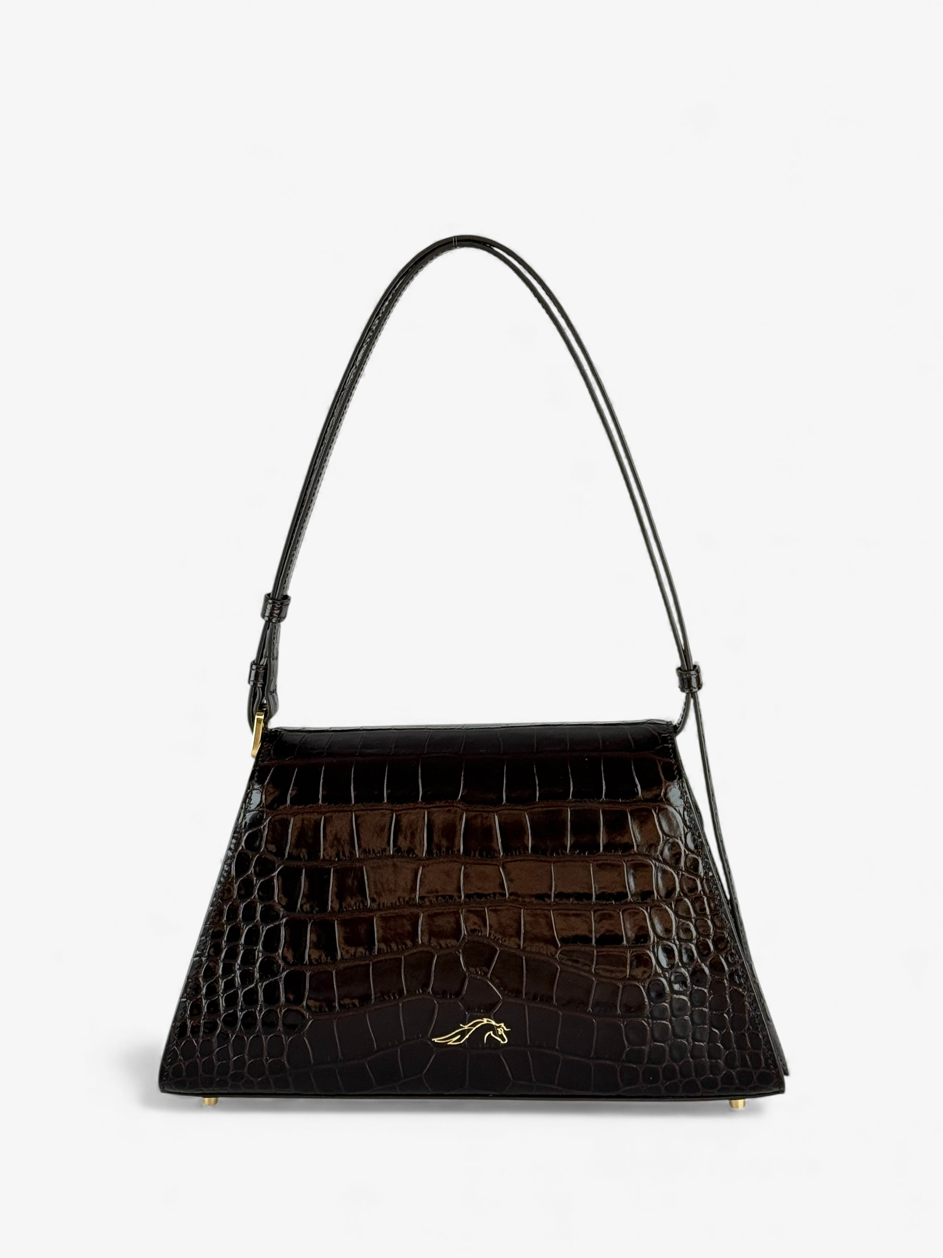 Ambra Croco Brown Bag