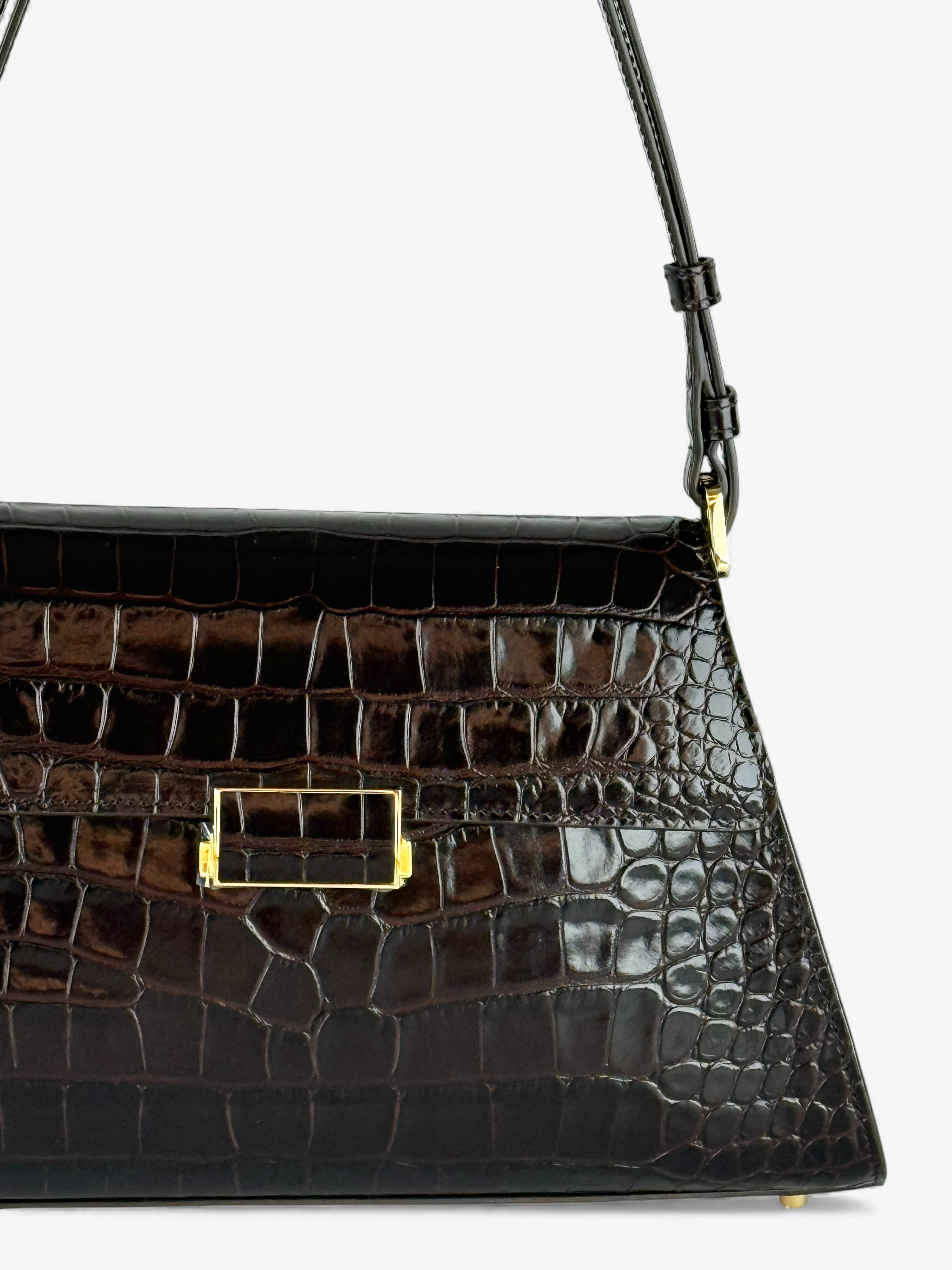 Ambra Croco Brown Bag