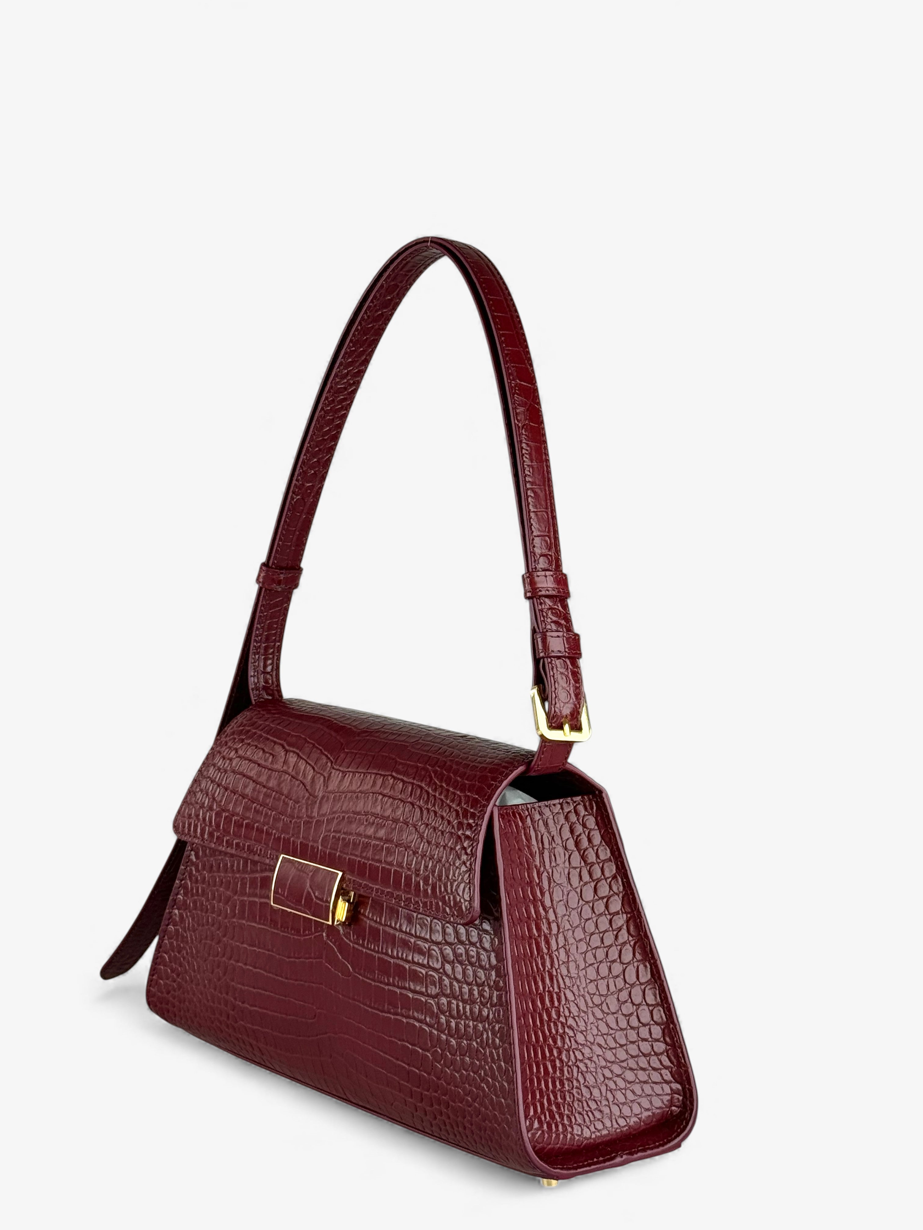 Ambra Croco Bordeaux Bag
