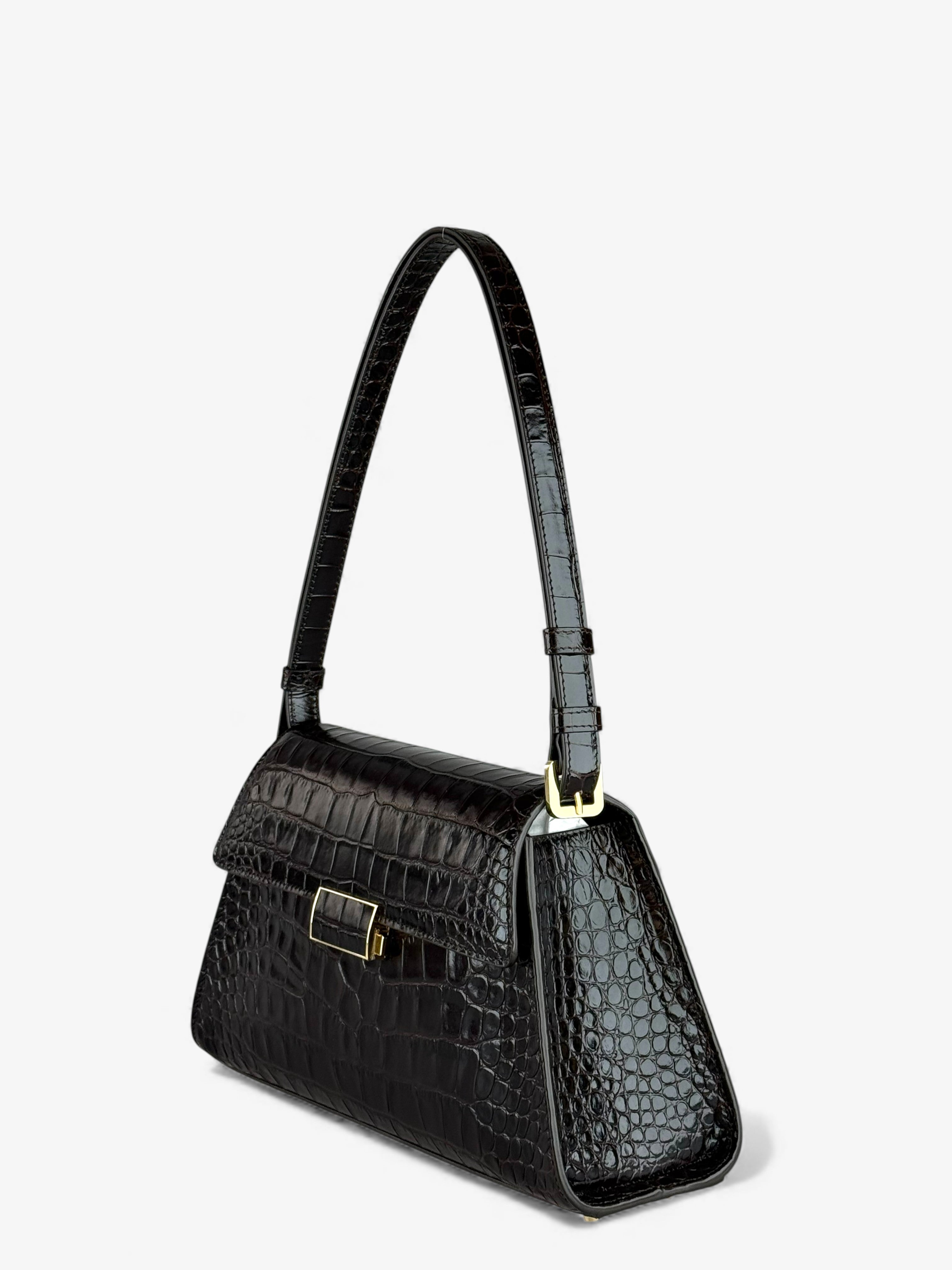 Ambra Croco Brown Bag