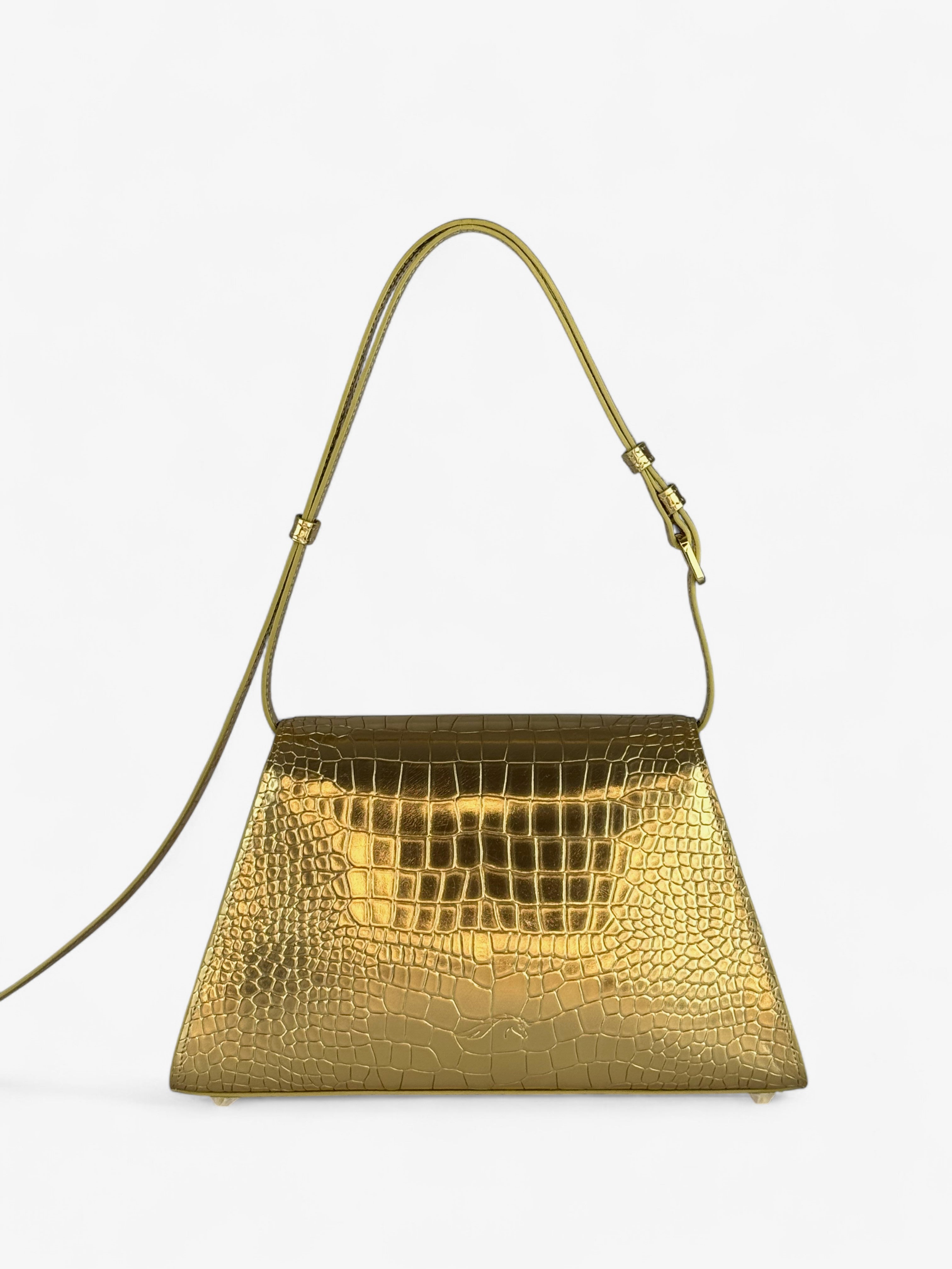 Borsa Ambra Croco Gold