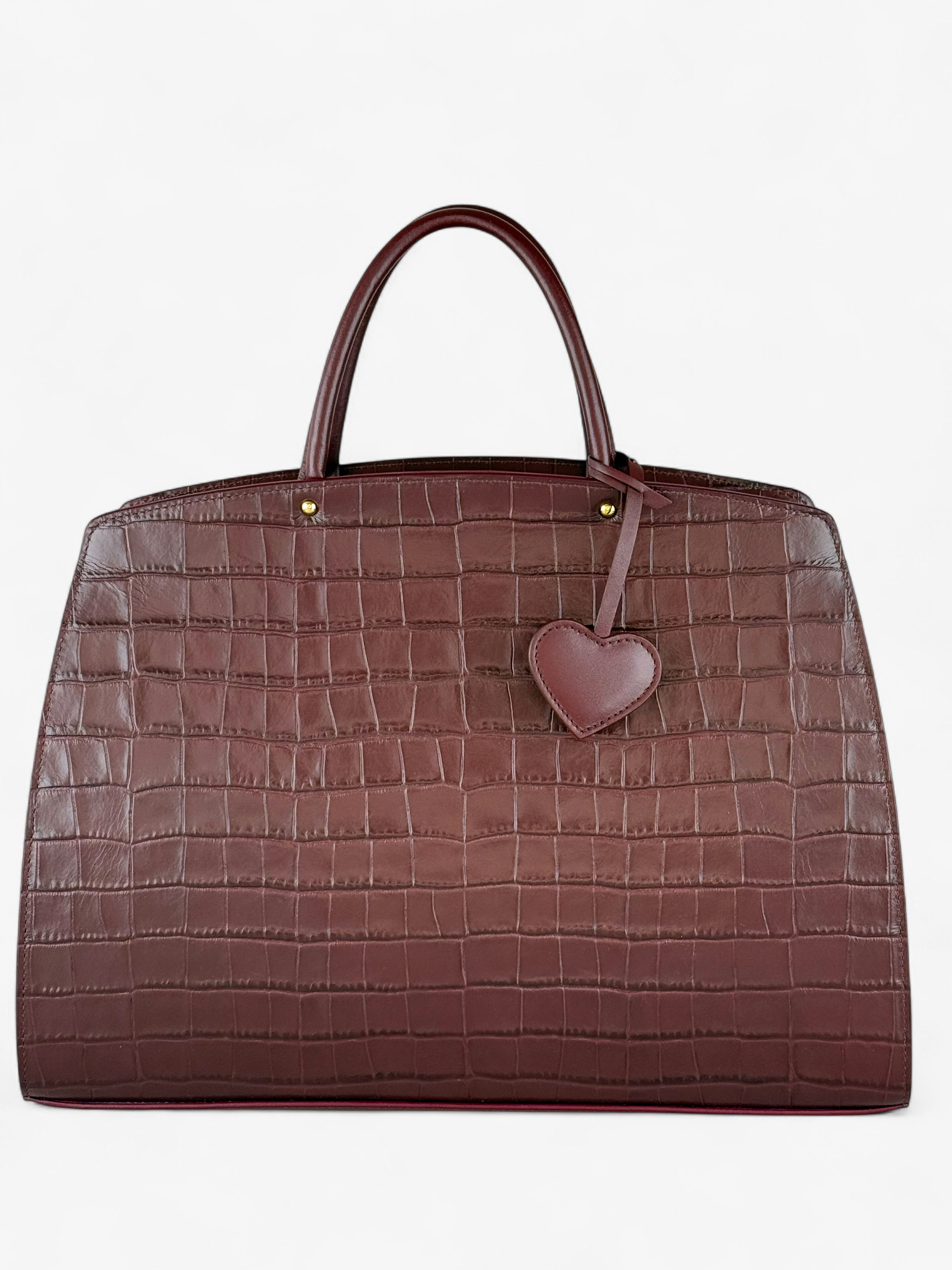 Ami L Croco Bordeaux Bag