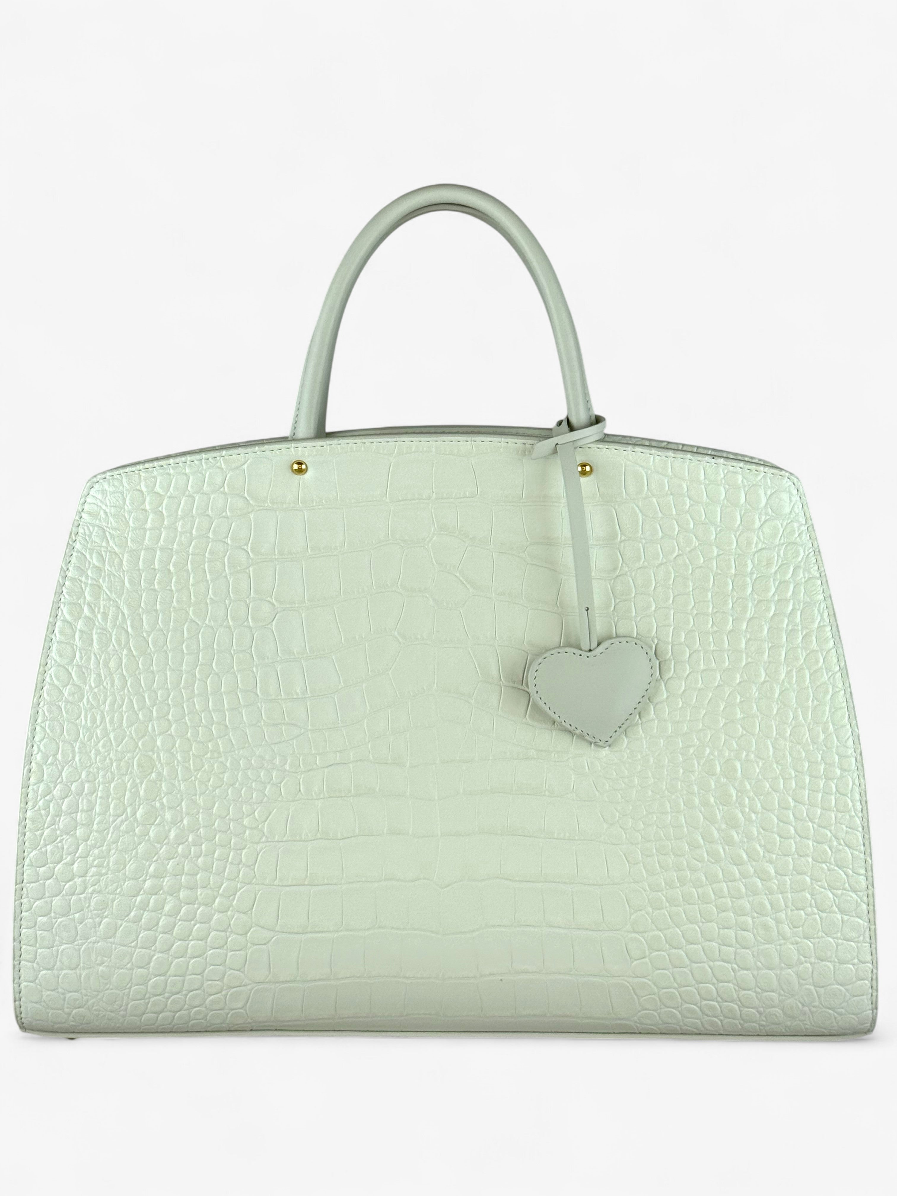 Ami L Croco White Bag