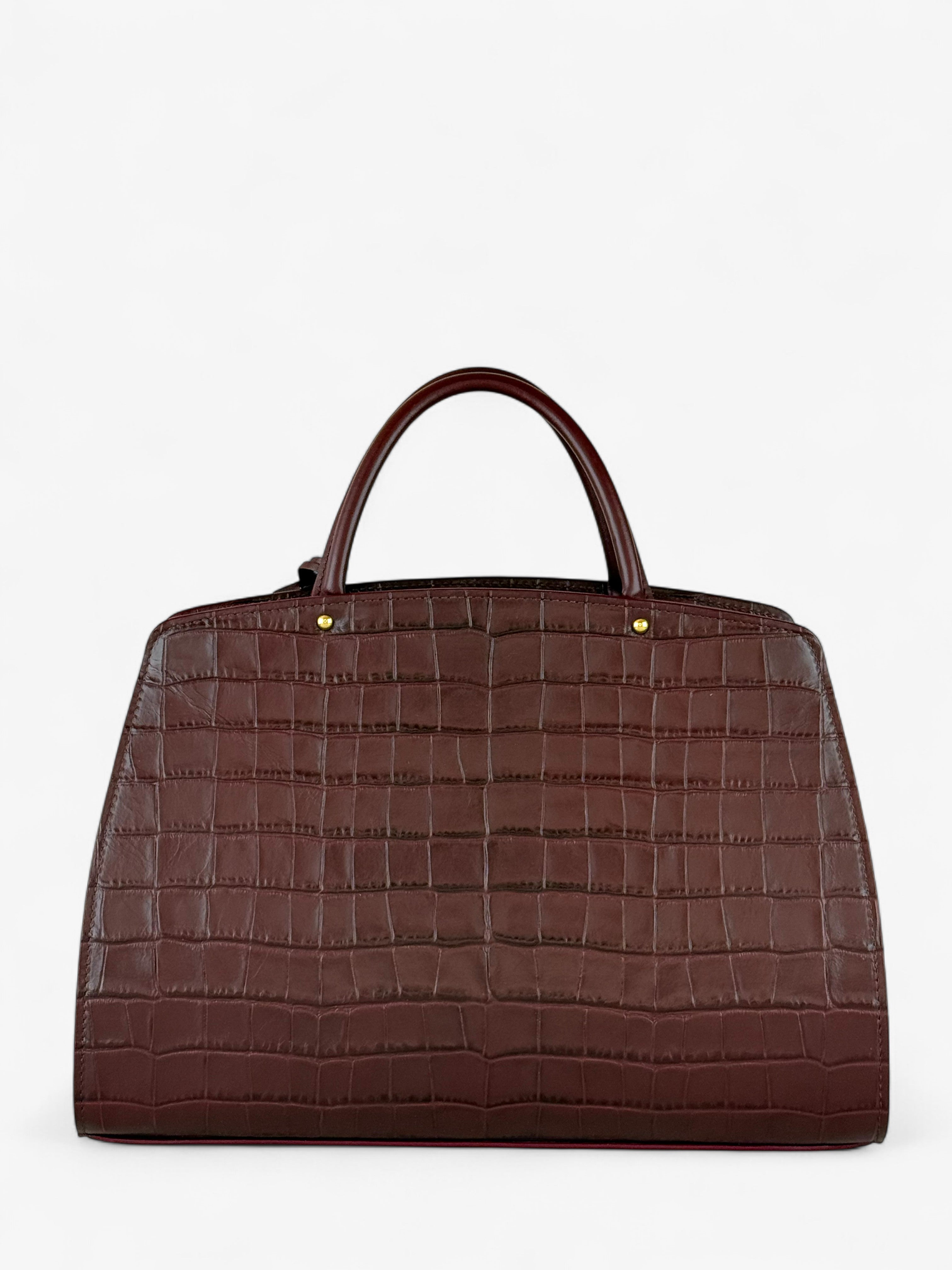Ami M Croco Bordeaux Bag