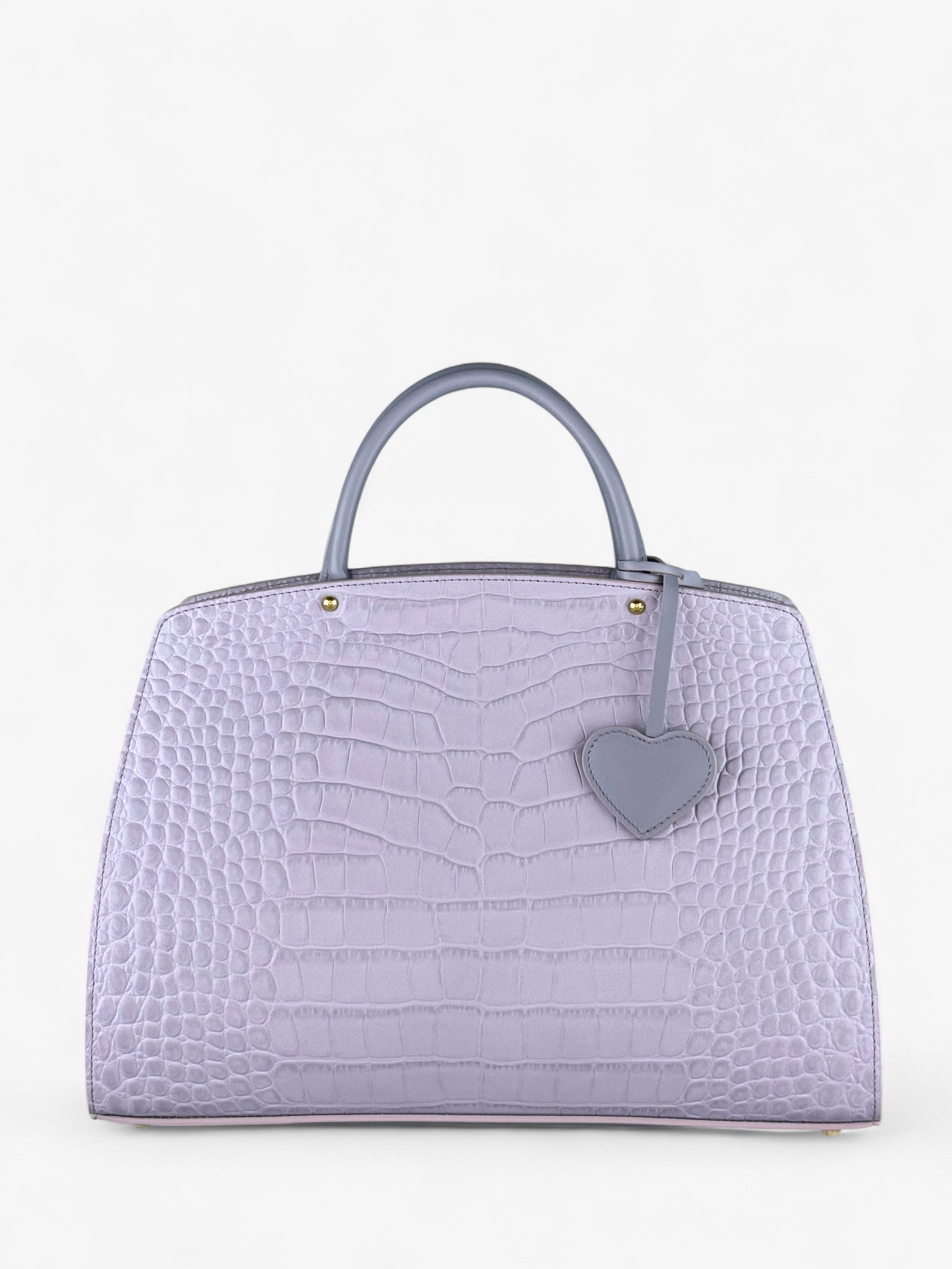 Ami M Croco Mauve Bag