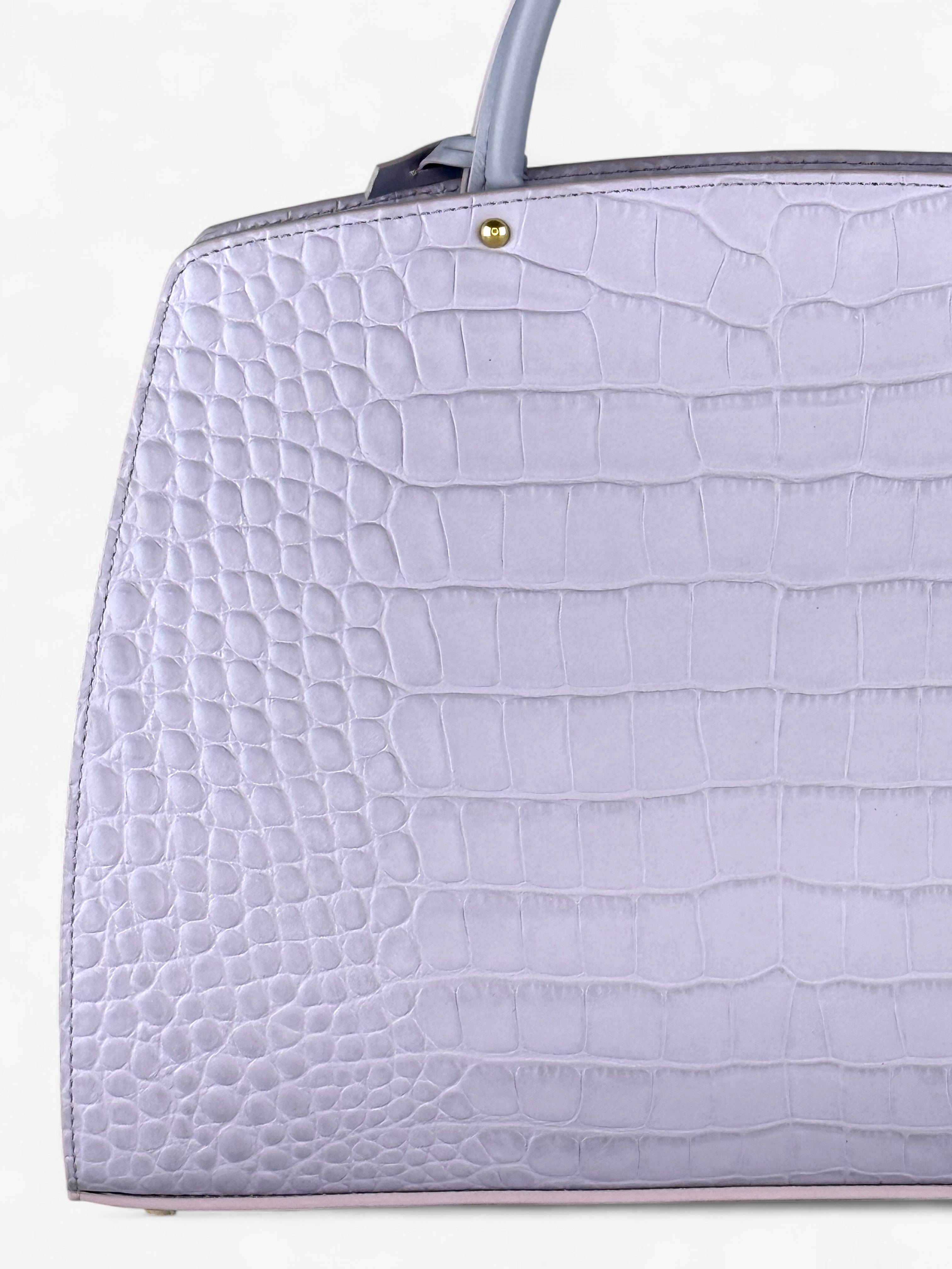 Ami M Croco Mauve Bag