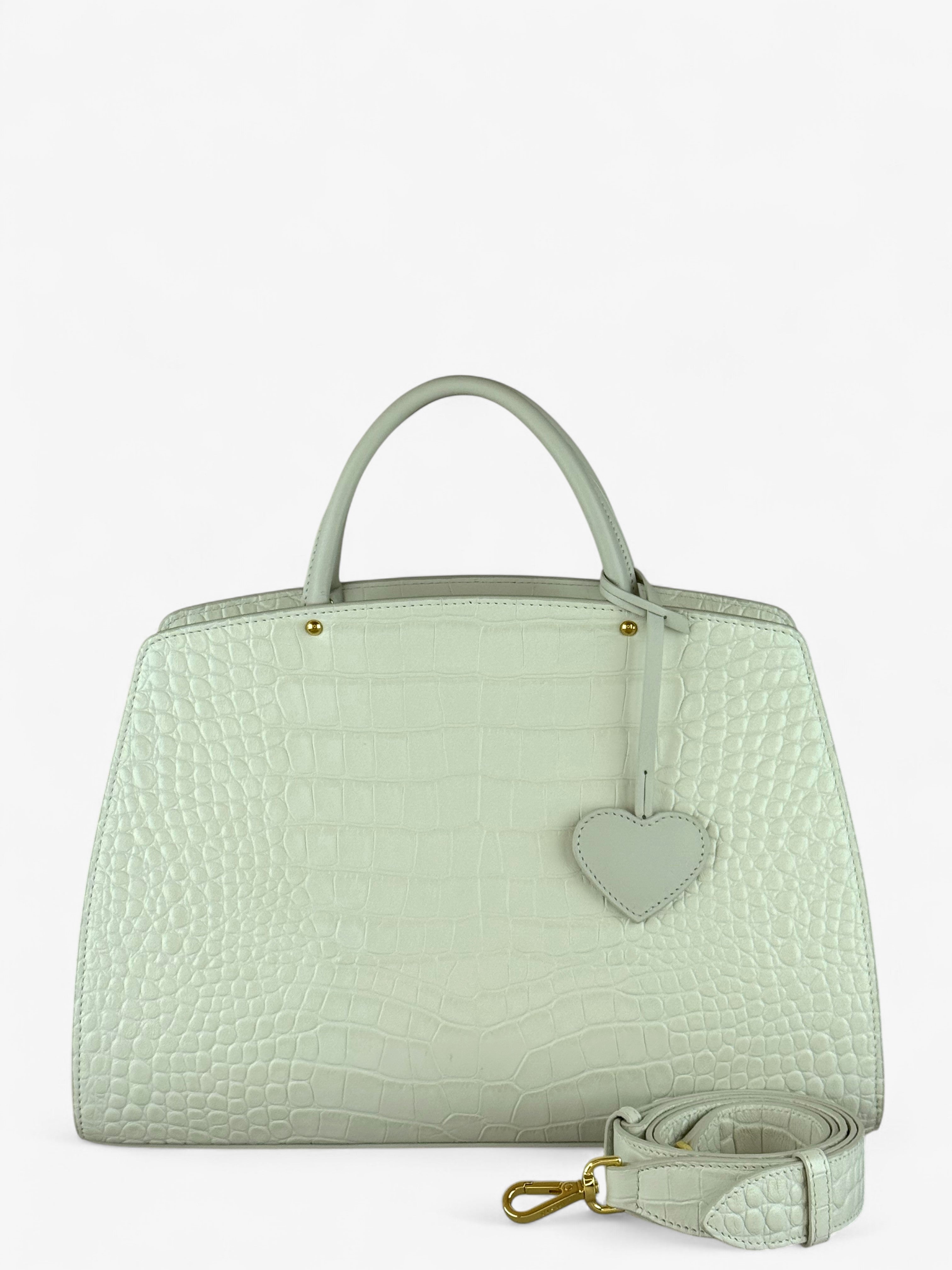 Ami M Croco White Bag