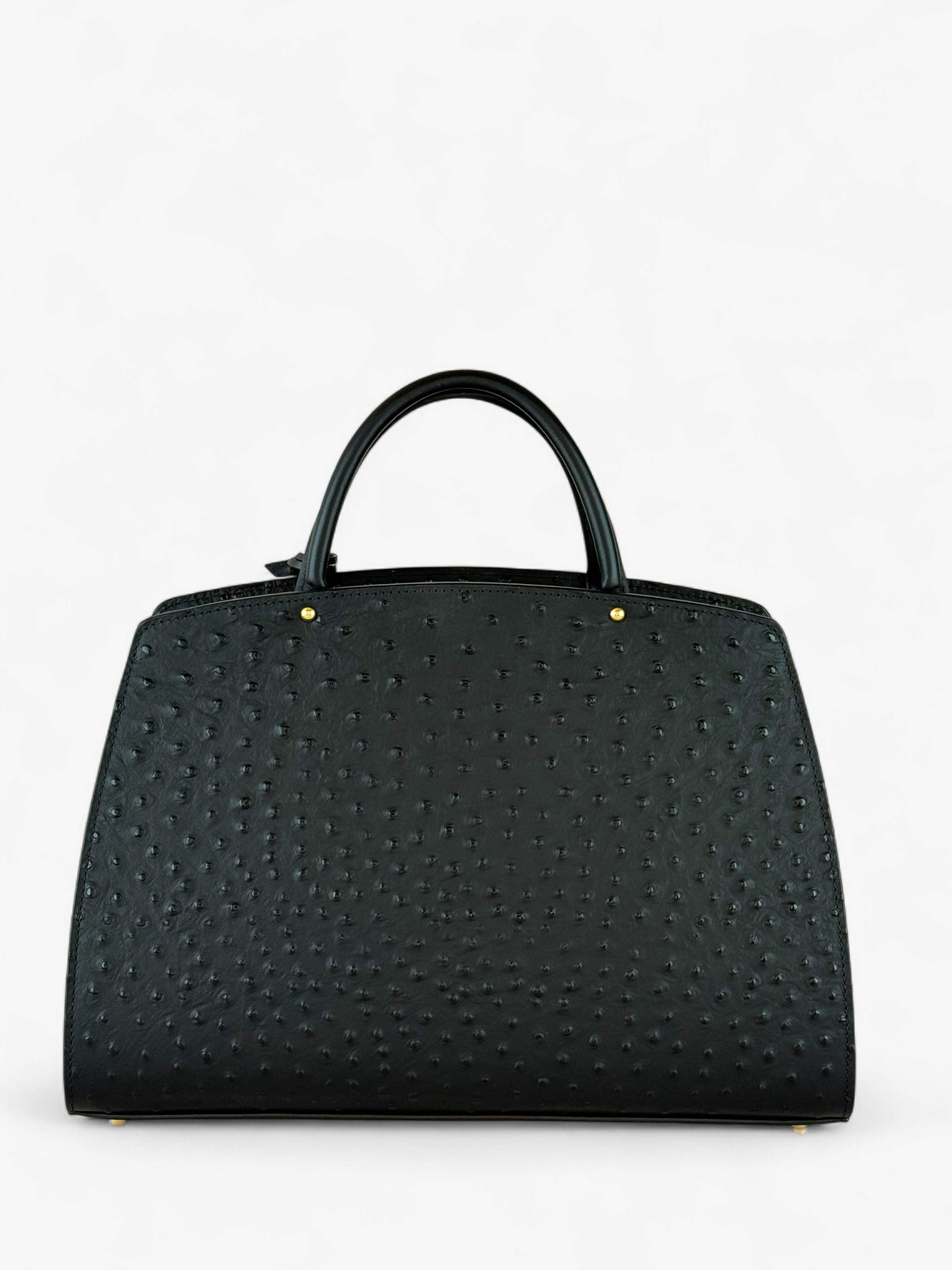 Ami M Ostrich Black Bag