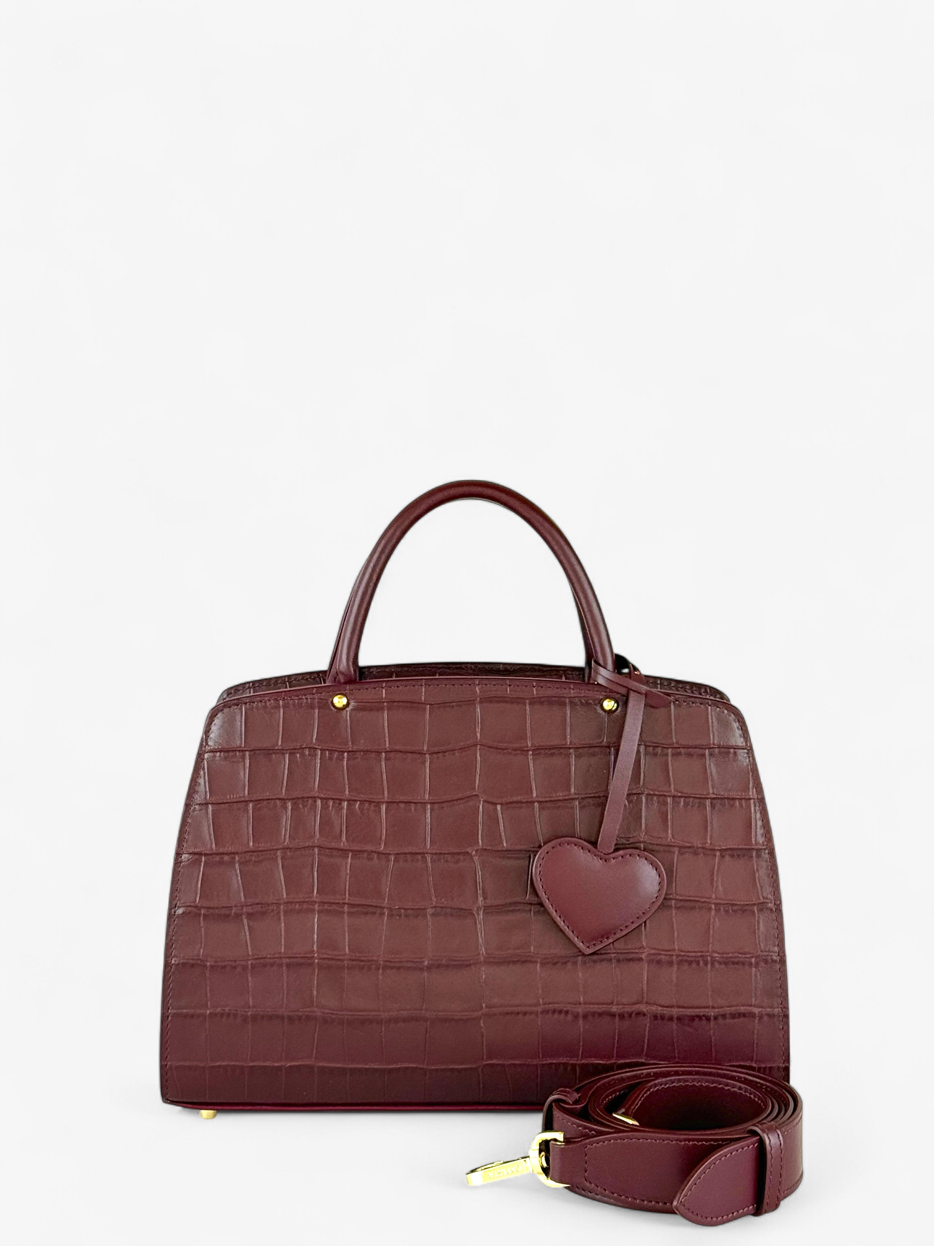 Ami S Croco Bordeaux Bag