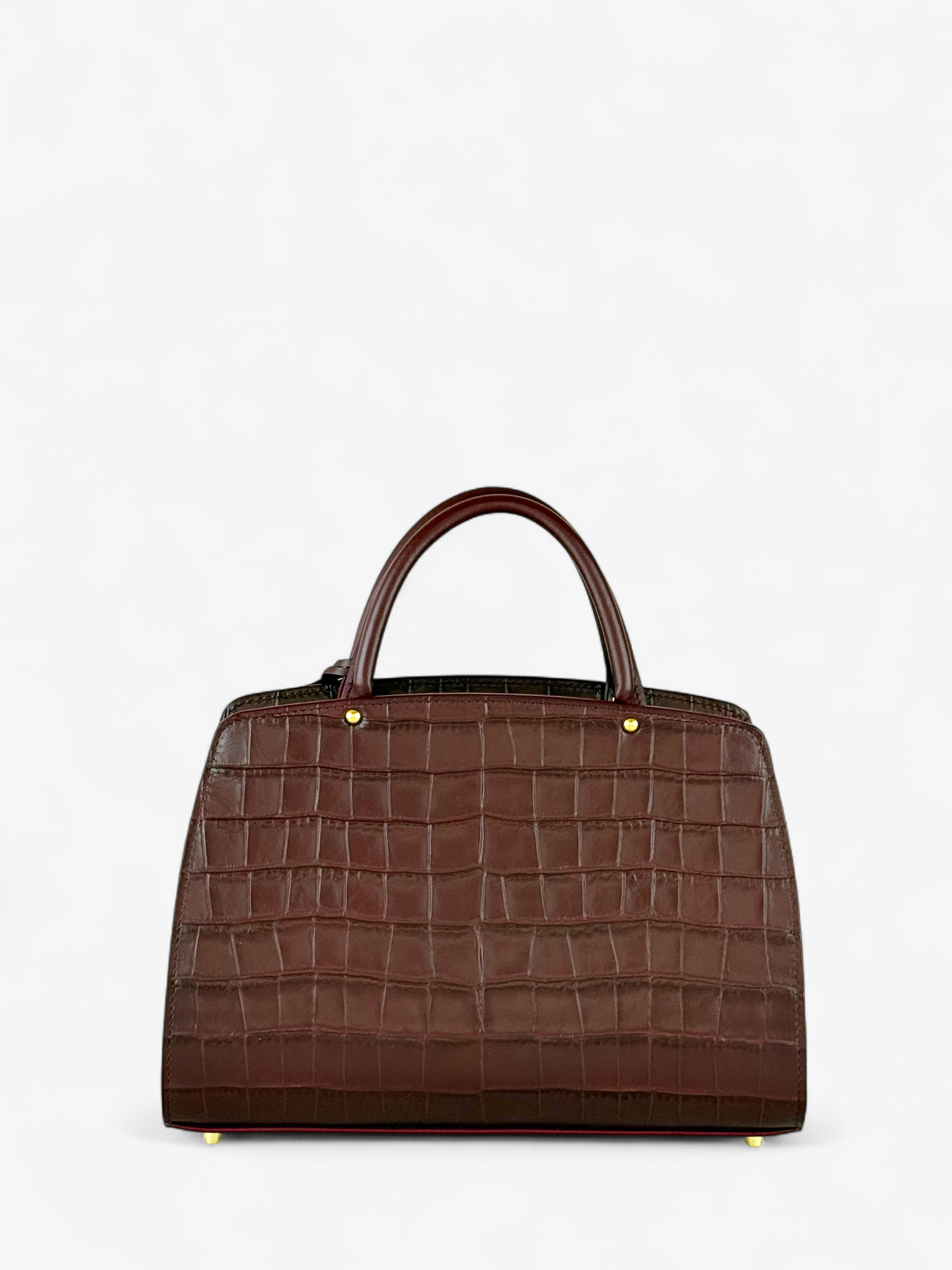 Ami S Croco Bordeaux Bag