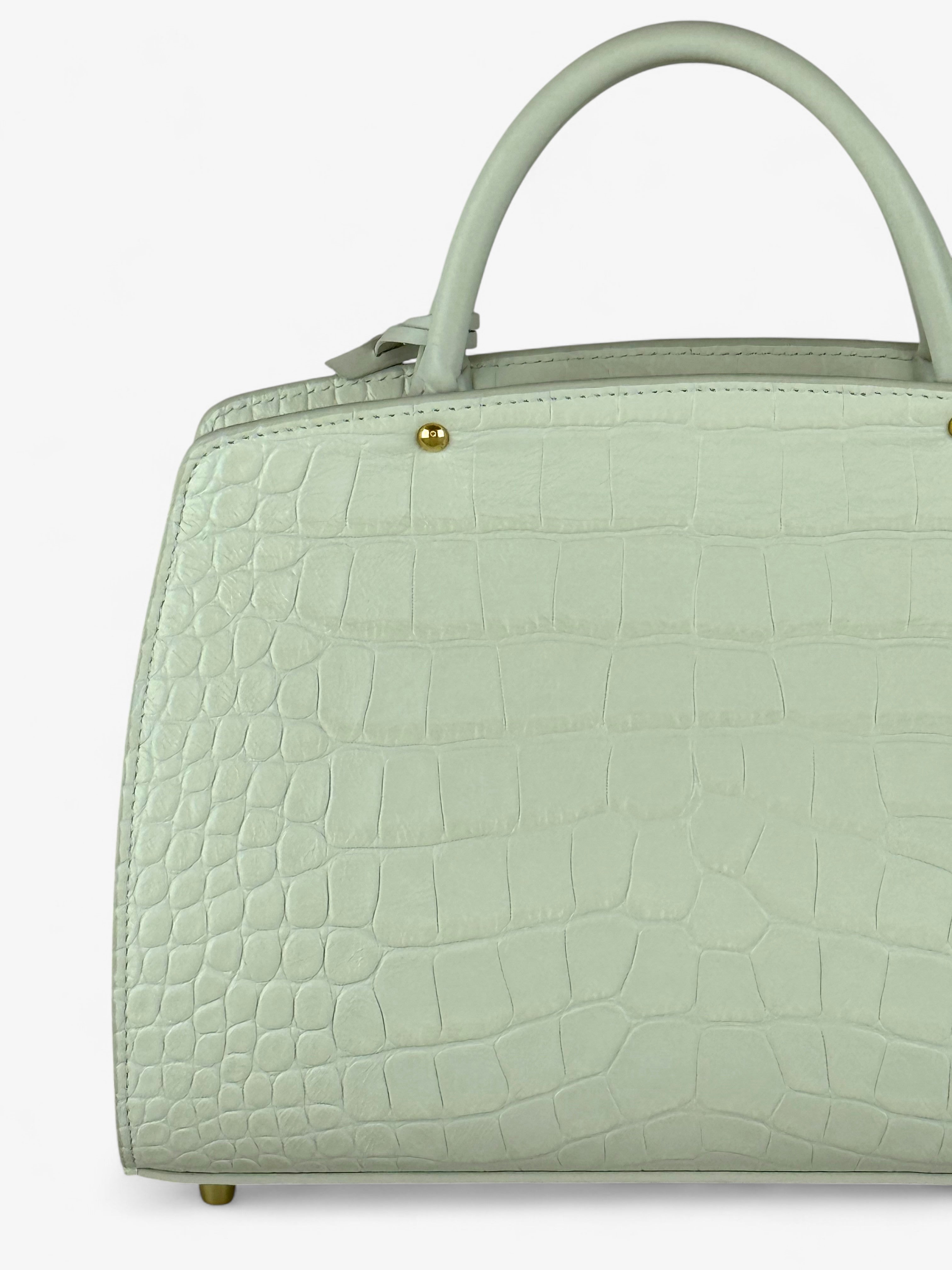 Ami S Croco White Bag