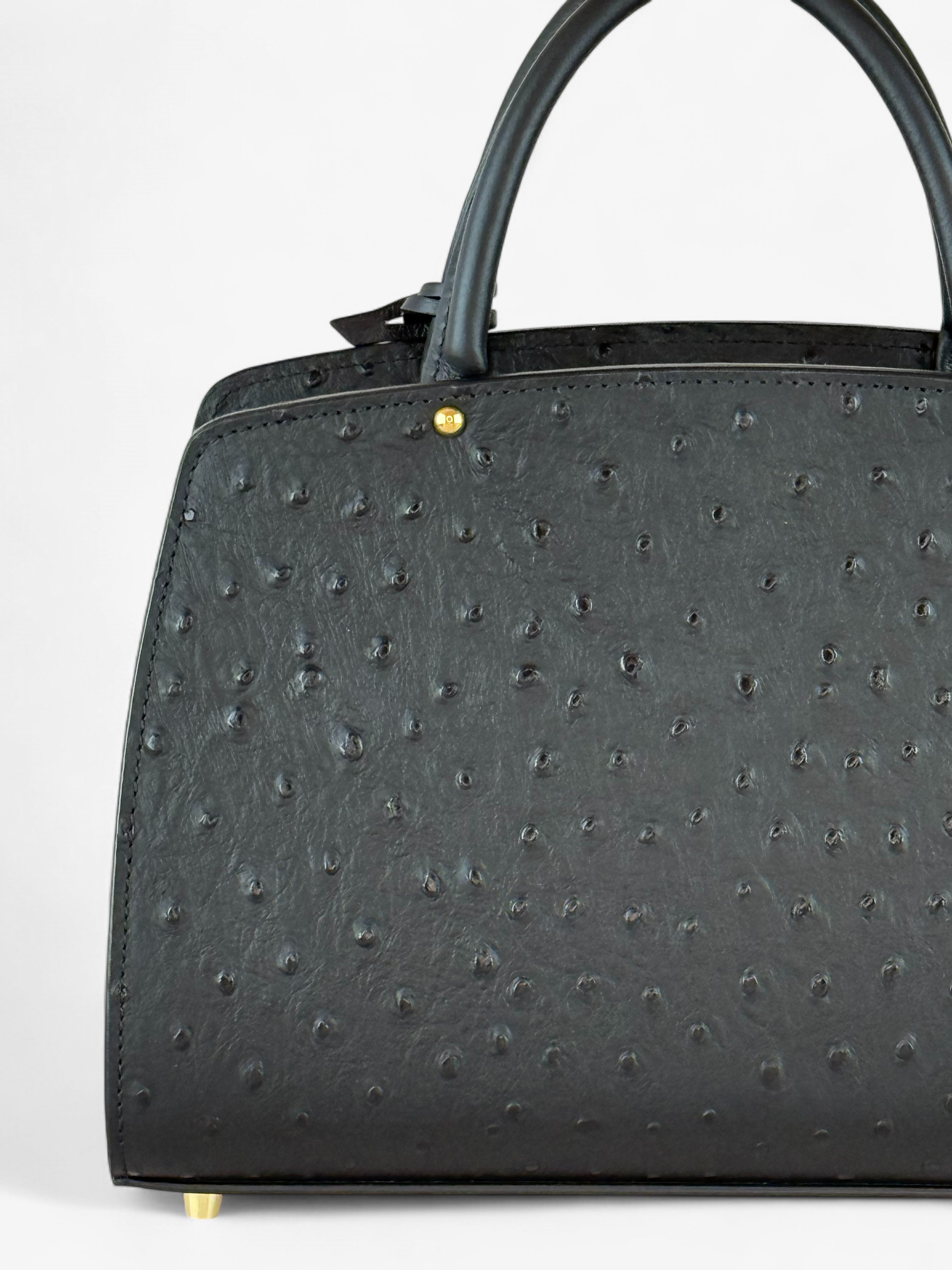 Ami S Ostrich Black Bag