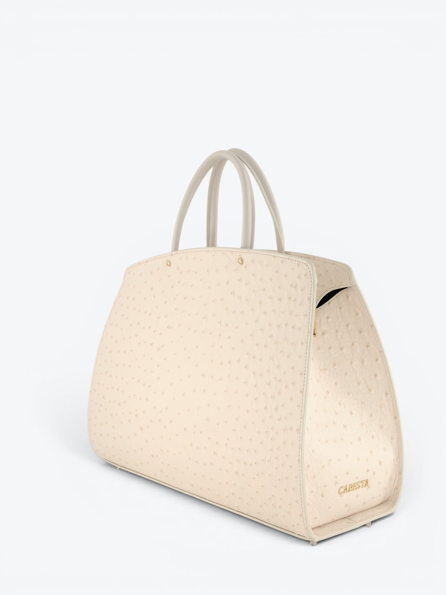 Ami L Ostrich Black Bag