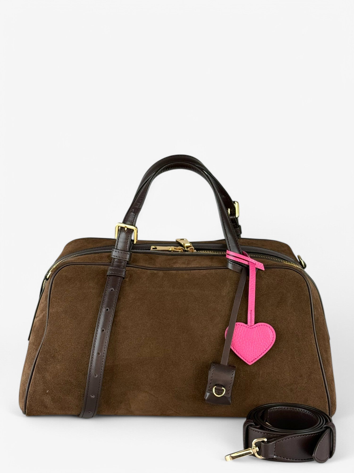 Jaqueline L Velour Ciocolate Bag