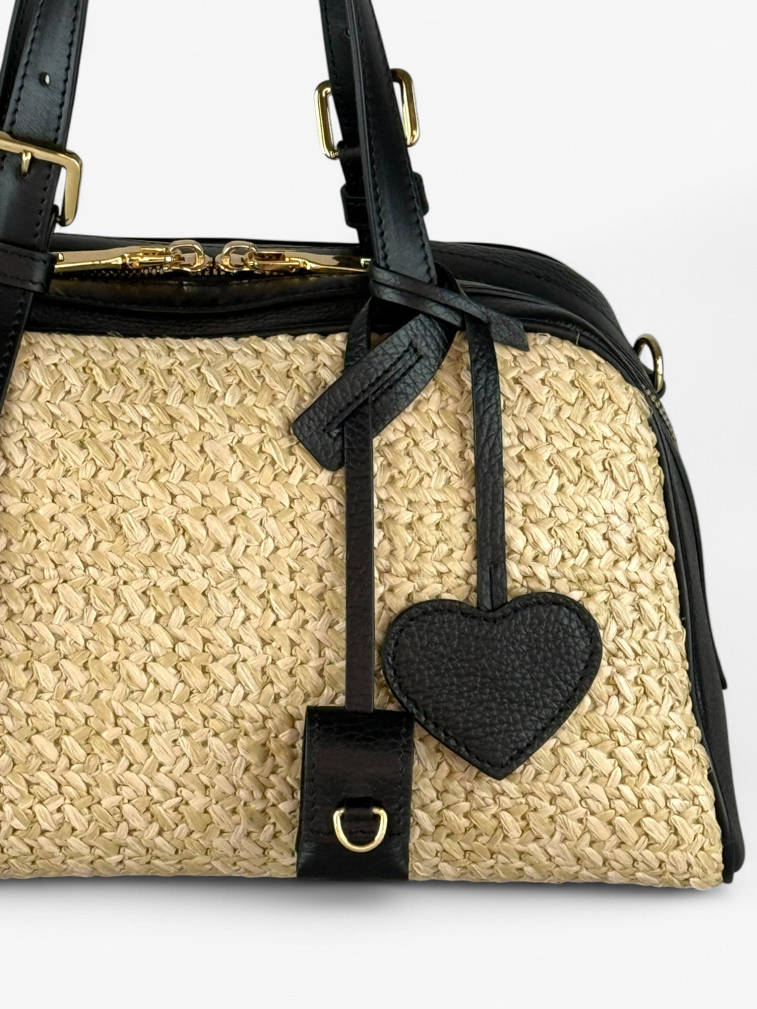 Jaqueline M Rafia Black Bag
